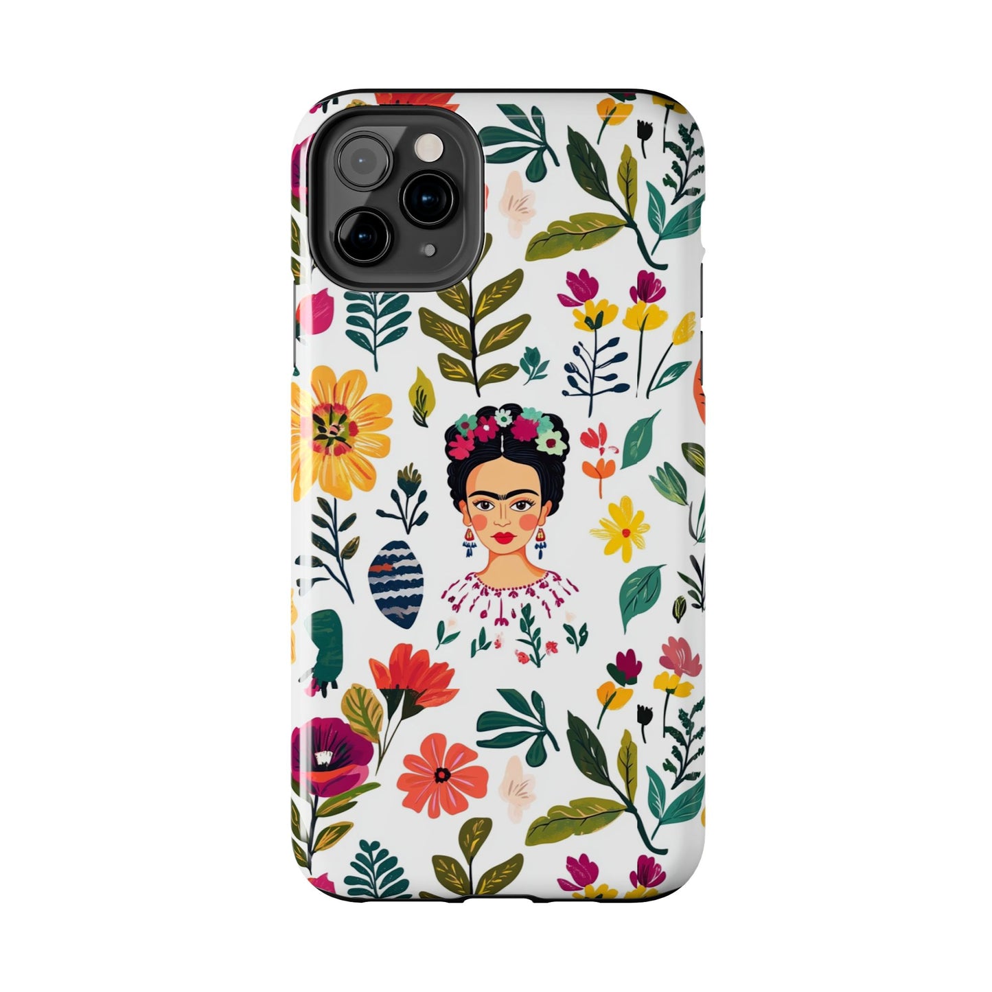 Frida Collection | Frida Kahlo Among Flowers, Colorful Mexican Inspired, Tough Phone Cases, Protective Cell Phone Cover, Hard Shell Phone