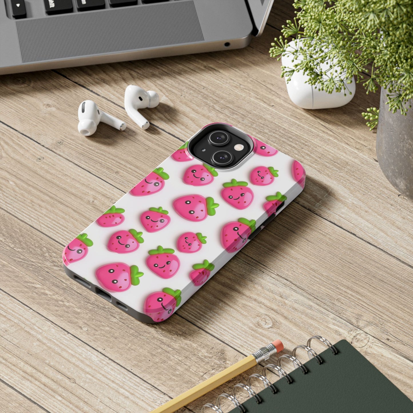 Quirky Chic | Smiling Strawberries Tough Phone Case