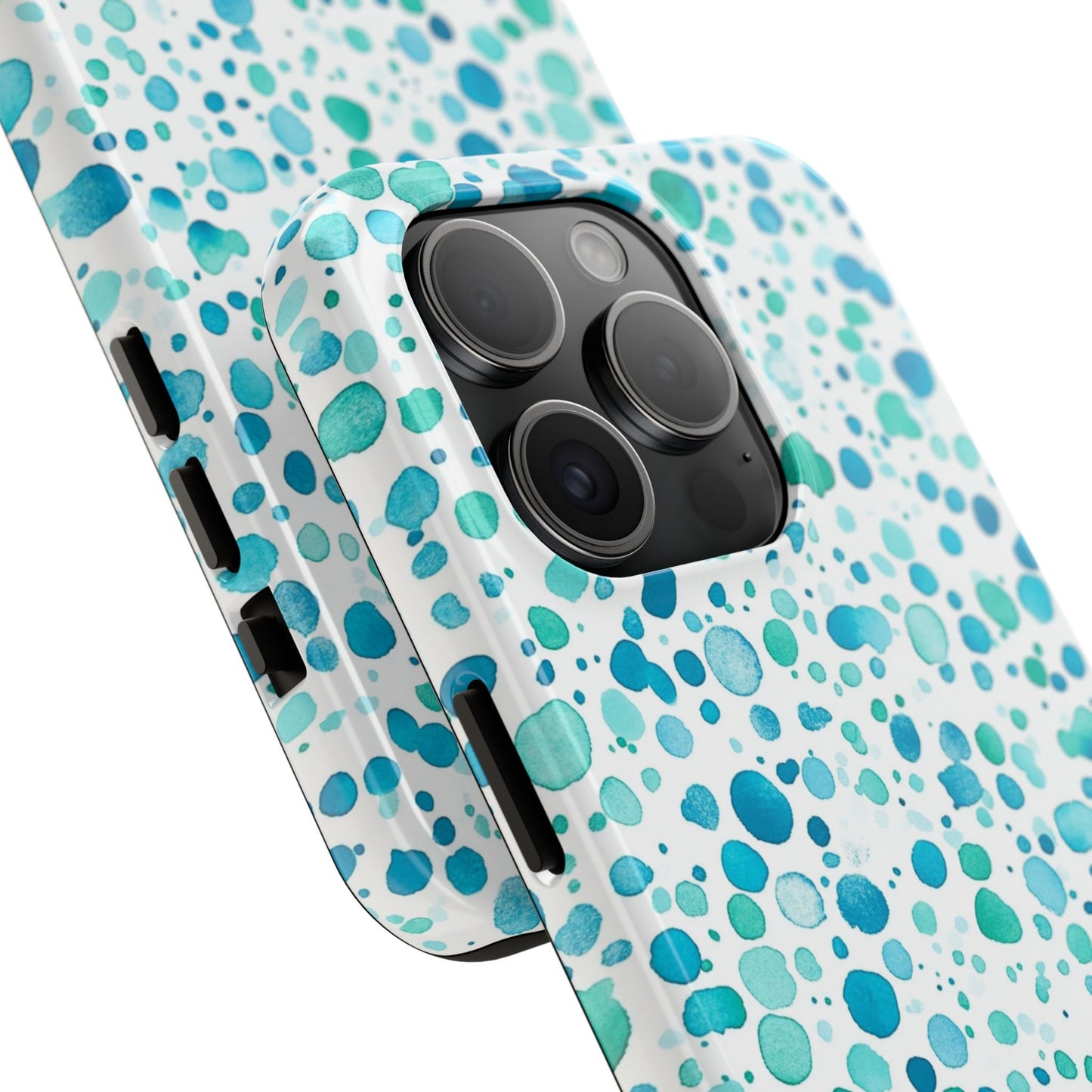 Trendy Spots | Aqua Watercolor Polka Dots Phone Case