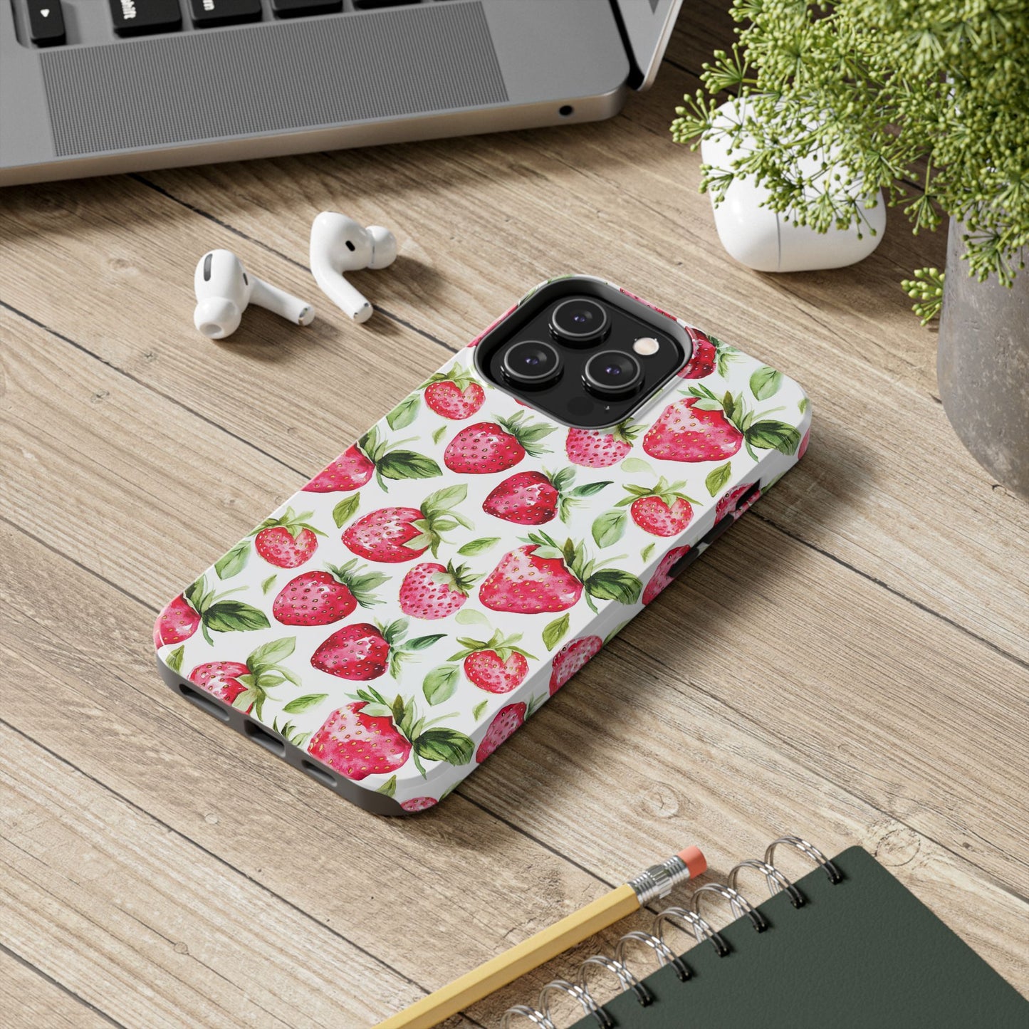 Nature Lover | Strawberry Watercolor Tough Phone Case