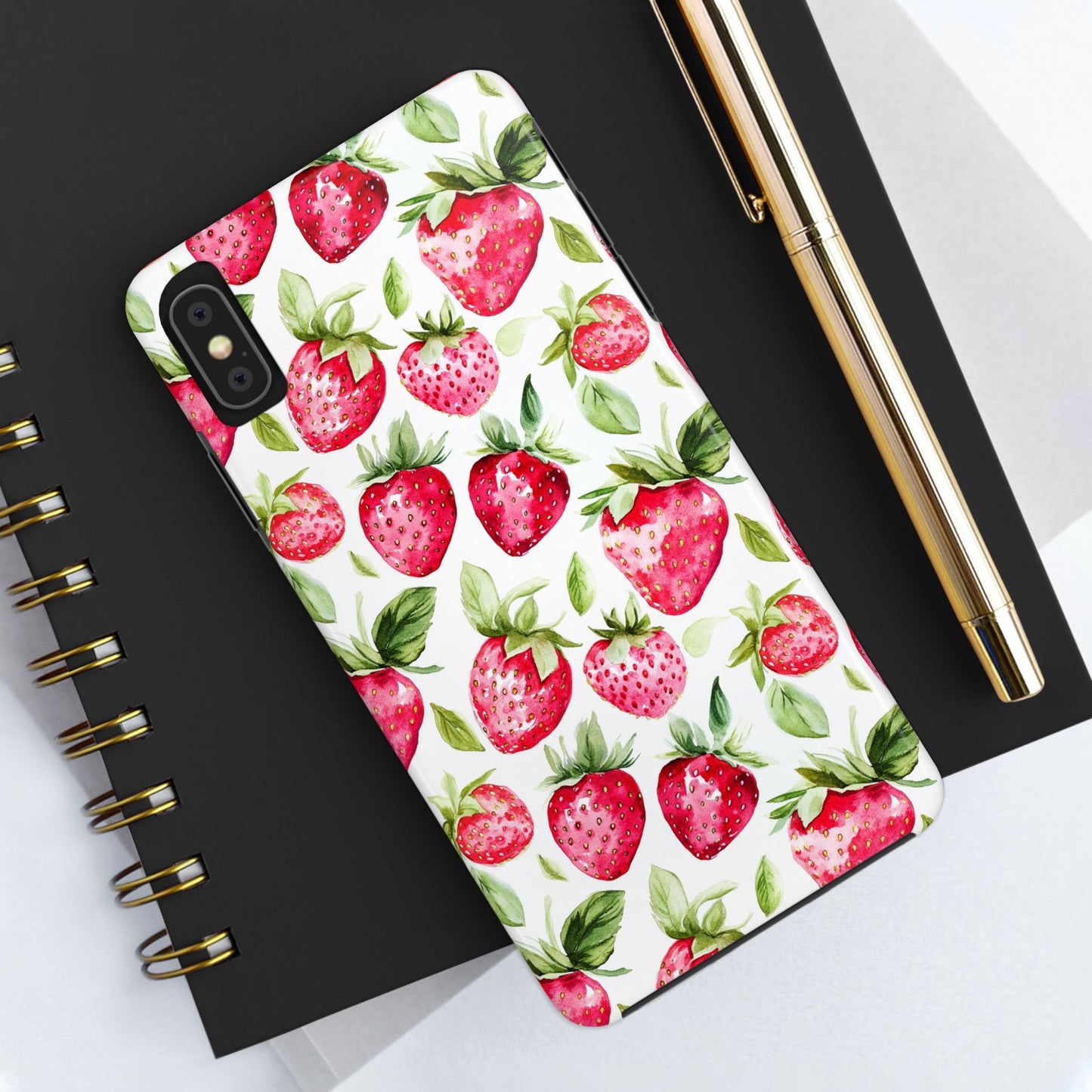 Nature Lover | Strawberry Watercolor Tough Phone Case