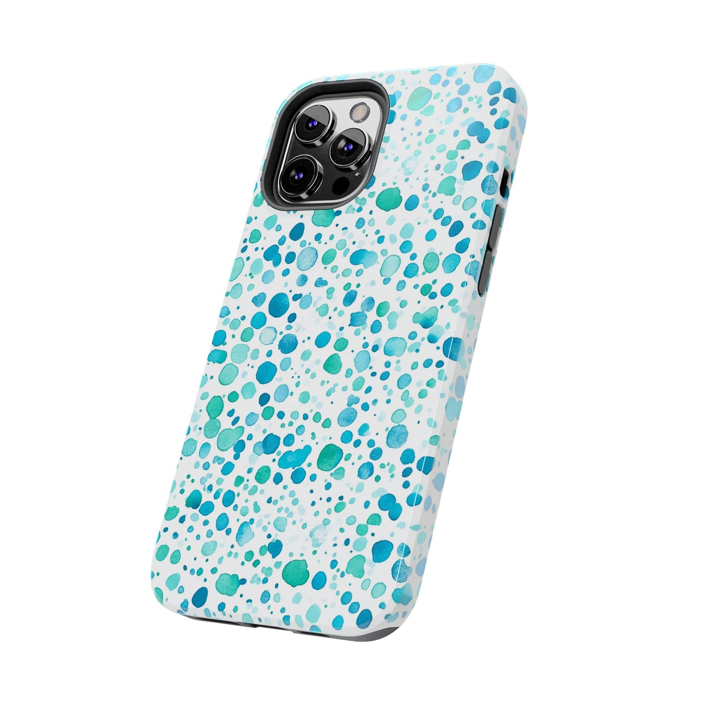 Trendy Spots | Aqua Watercolor Polka Dots Phone Case