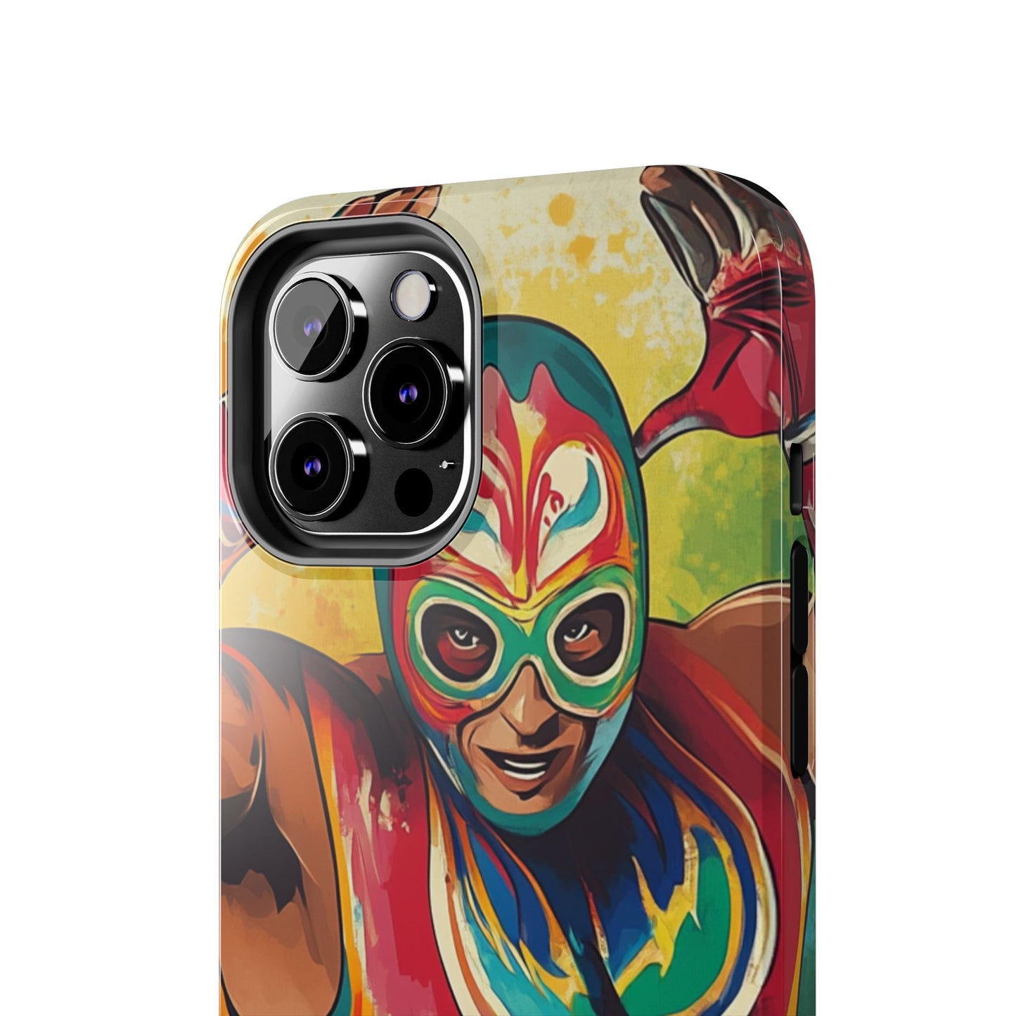 Colorful Lucha Libre Wrestler Tough Phone Case - Protective Phone Cover, Fun Wrestling Fan Gift, Vibrant Masked Wrestler Phone