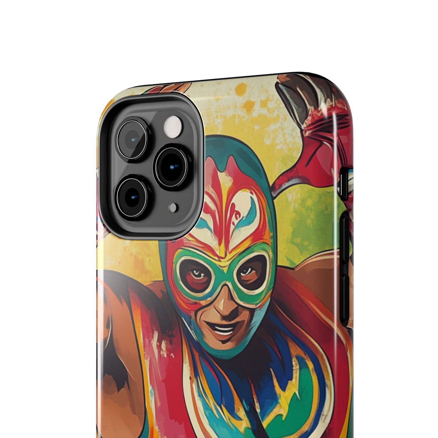 Colorful Lucha Libre Wrestler Tough Phone Case - Protective Phone Cover, Fun Wrestling Fan Gift, Vibrant Masked Wrestler Phone