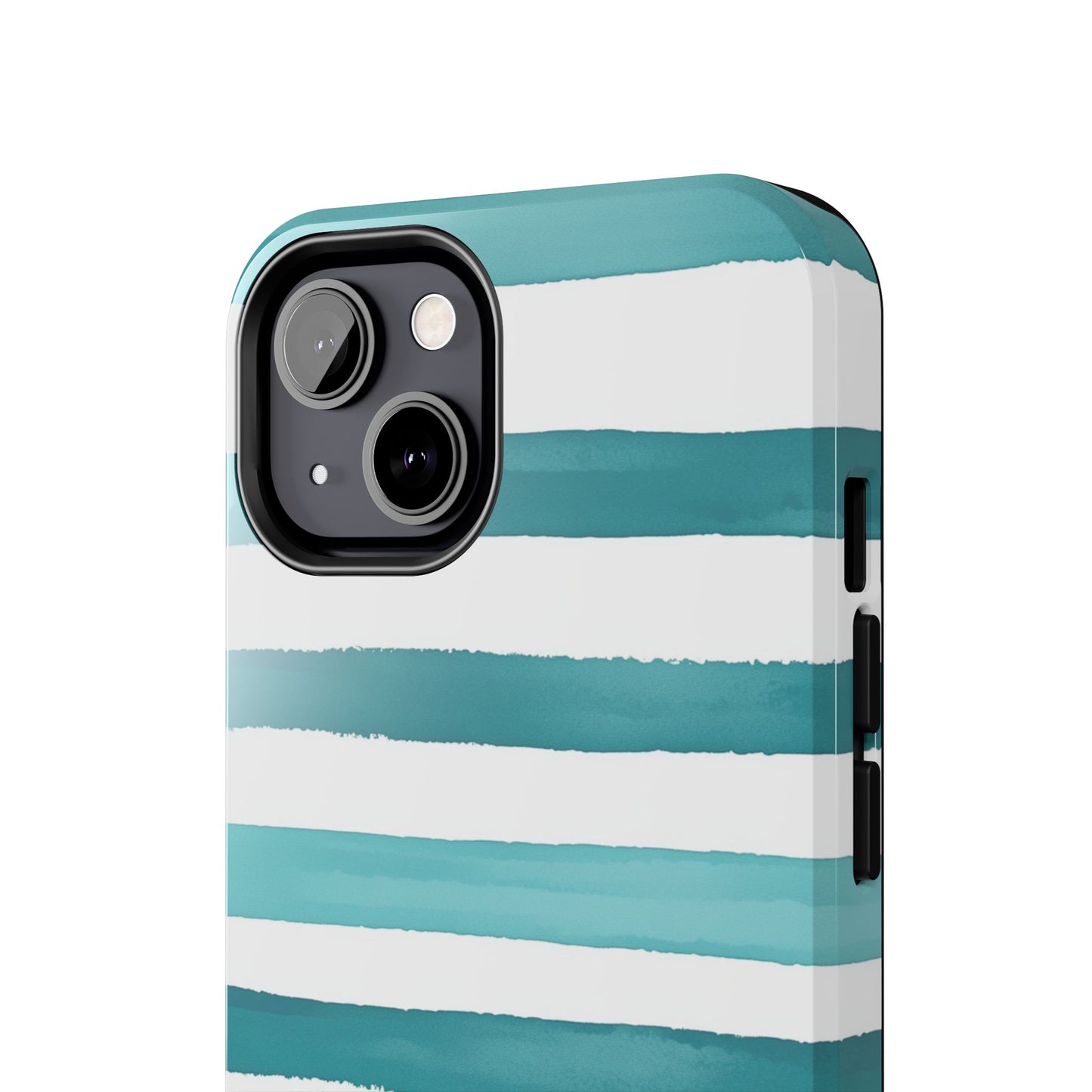 Vibrant Lines | Teal Ocean Striped Tough Phone Case