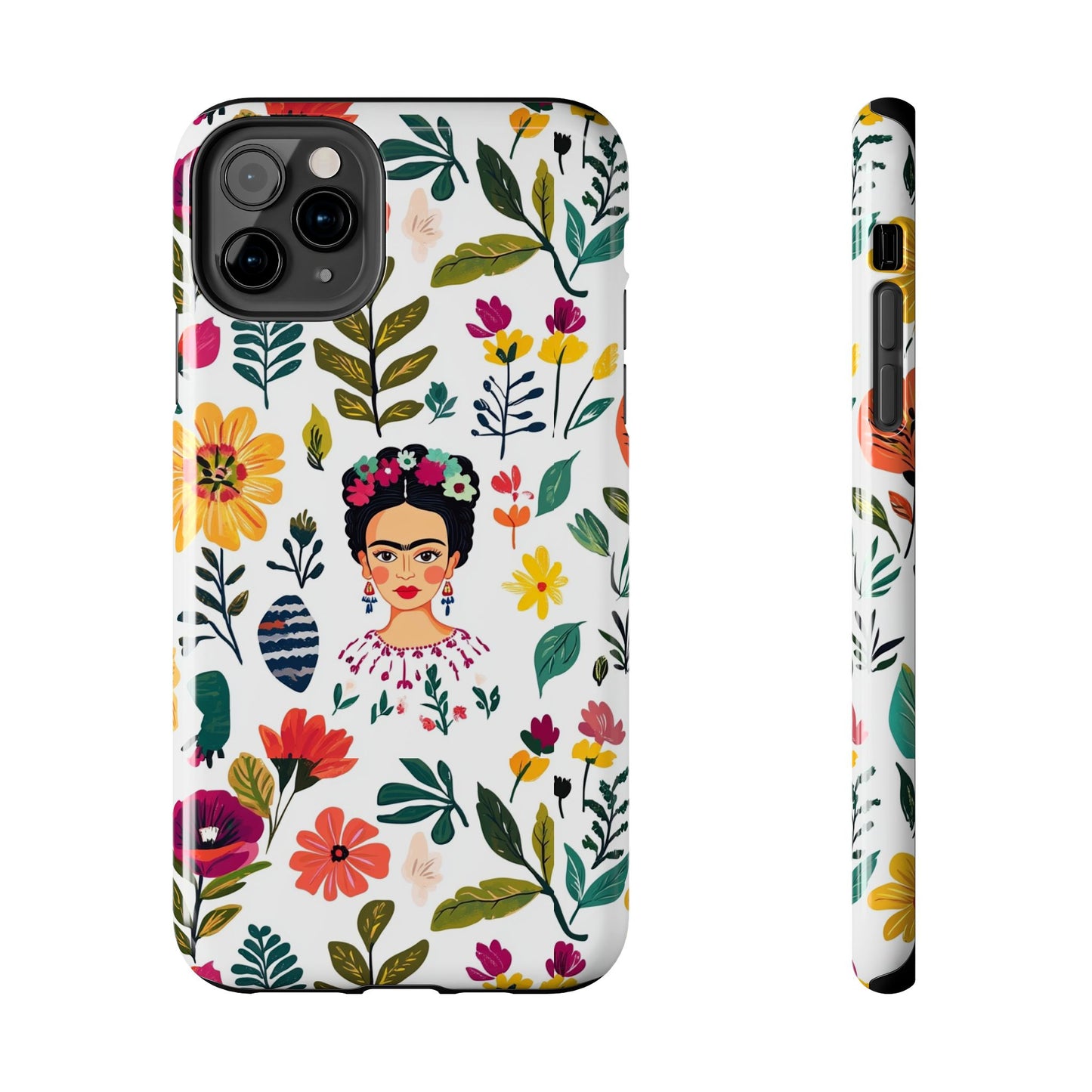 Frida Collection | Frida Kahlo Among Flowers, Colorful Mexican Inspired, Tough Phone Cases, Protective Cell Phone Cover, Hard Shell Phone