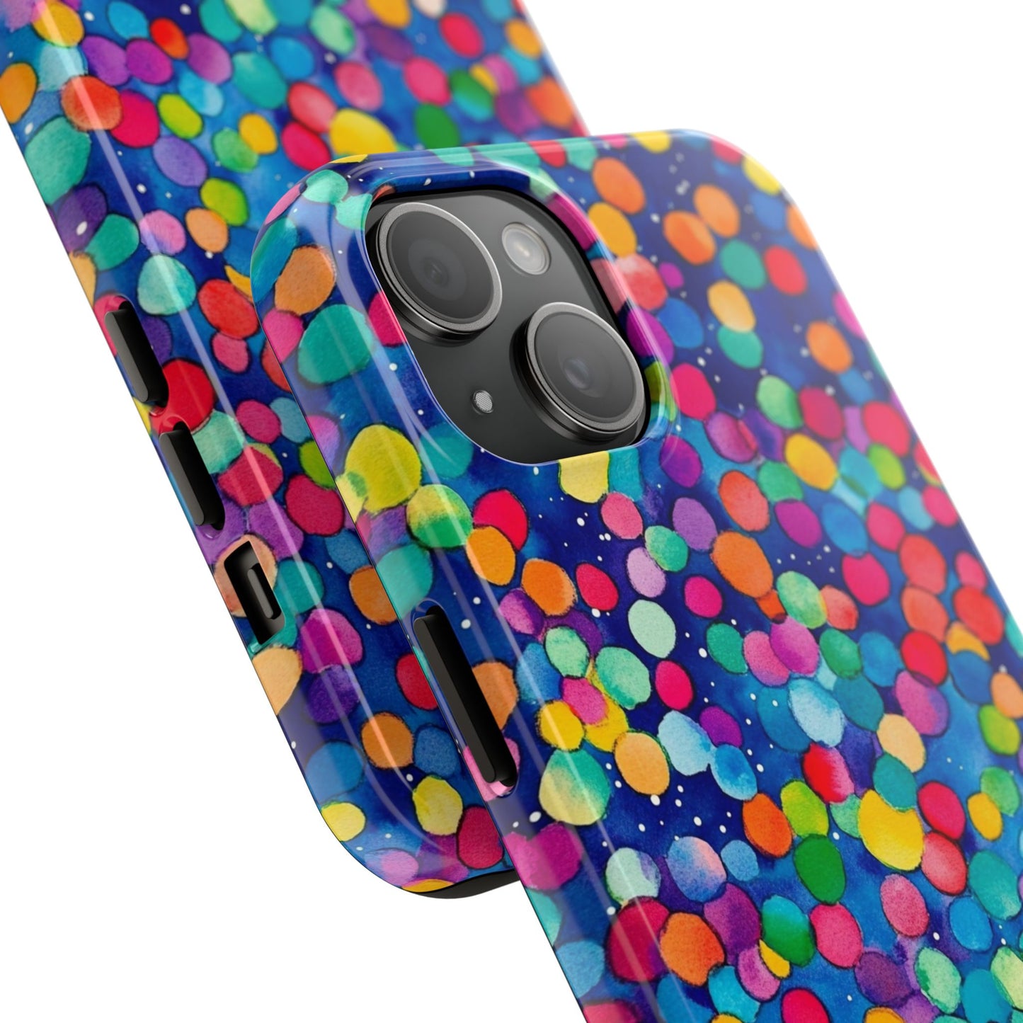Trendy Spots | Colorful Blues Polka Dots Phone Case
