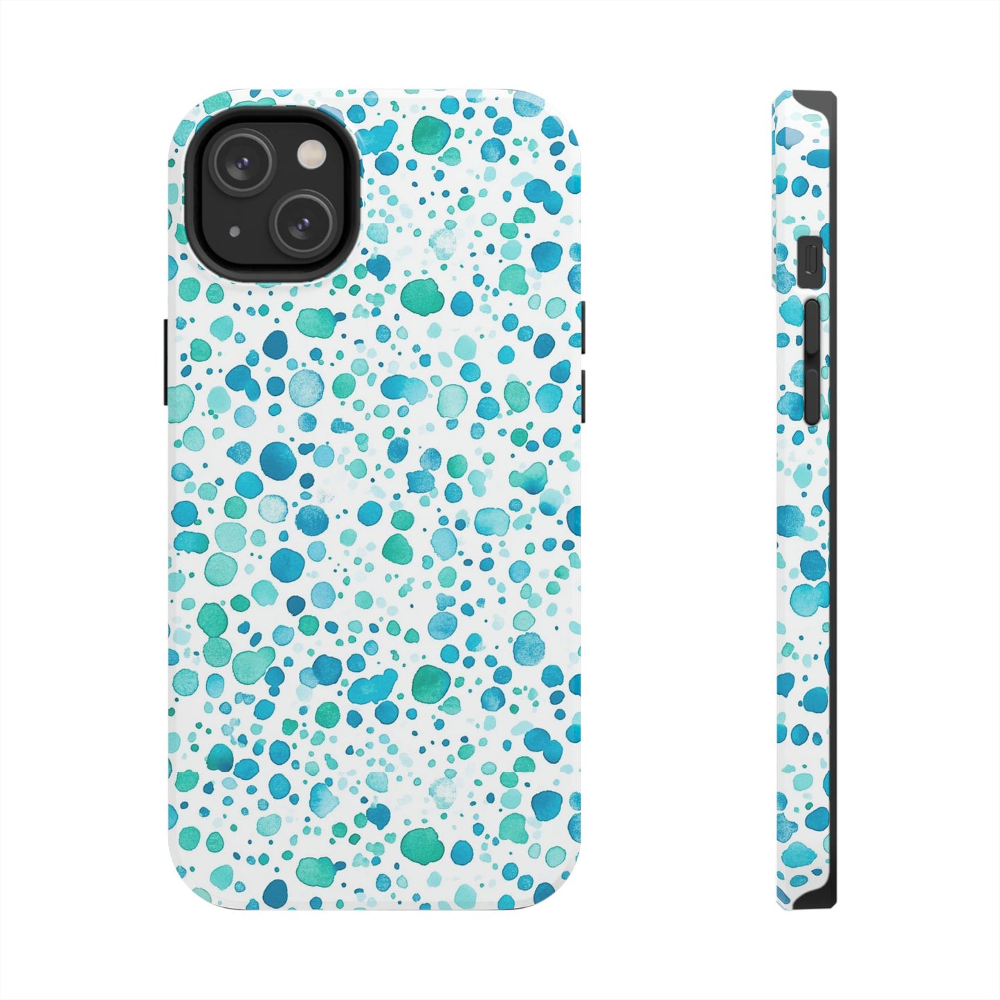 Trendy Spots | Aqua Watercolor Polka Dots Phone Case