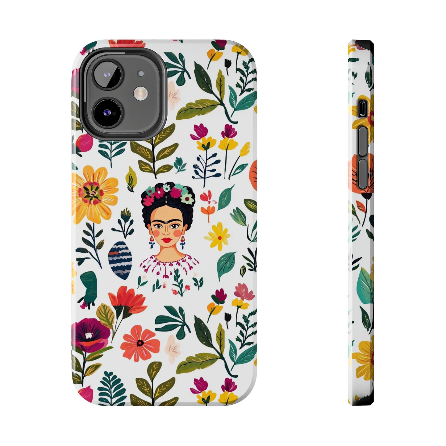 Frida Collection | Frida Kahlo Among Flowers, Colorful Mexican Inspired, Tough Phone Cases, Protective Cell Phone Cover, Hard Shell Phone