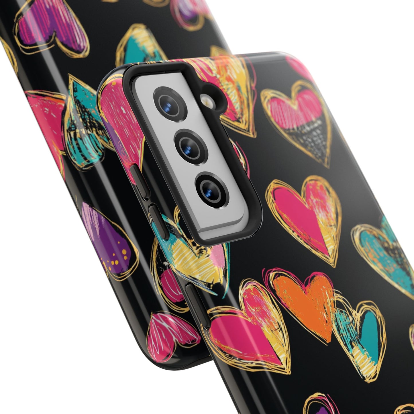 Love is in the Air | Colorful Chalk Hearts Design Phone Case