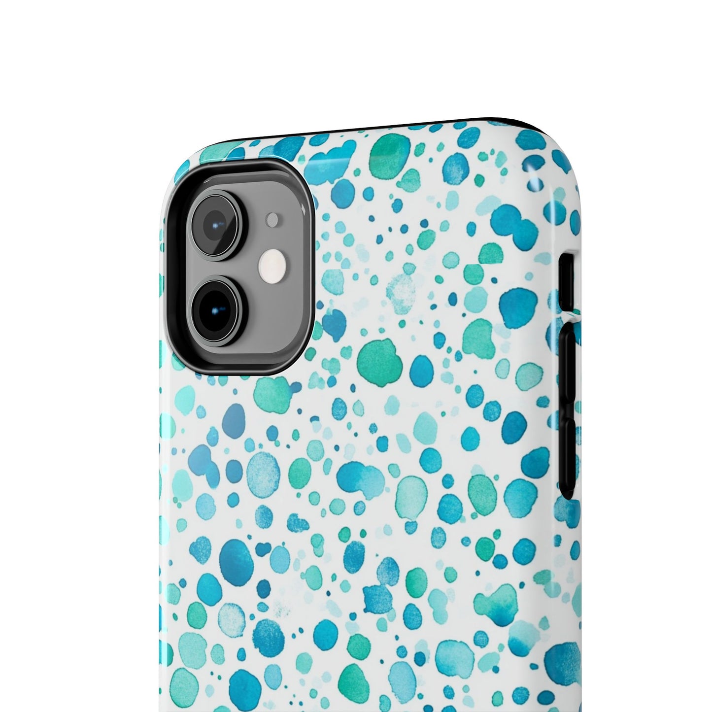 Trendy Spots | Aqua Watercolor Polka Dots Phone Case