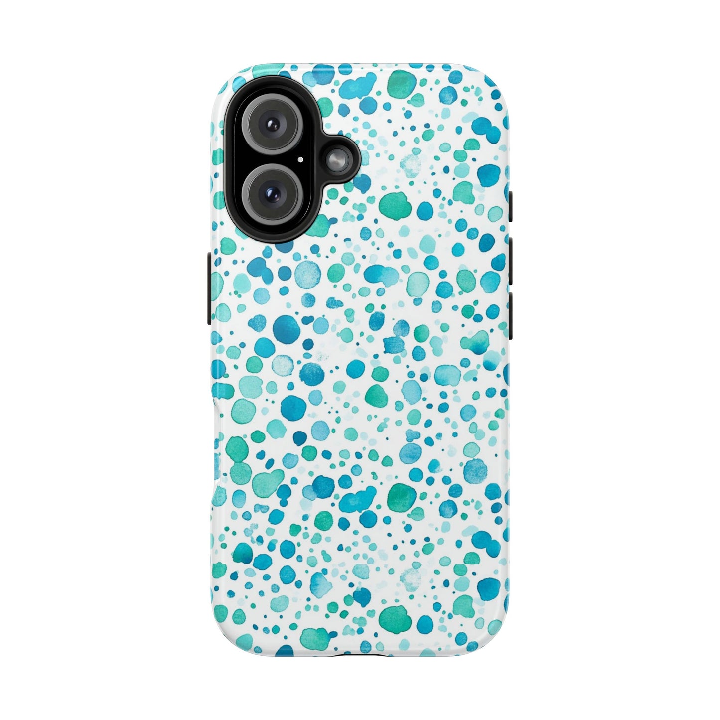 Trendy Spots | Aqua Watercolor Polka Dots Phone Case