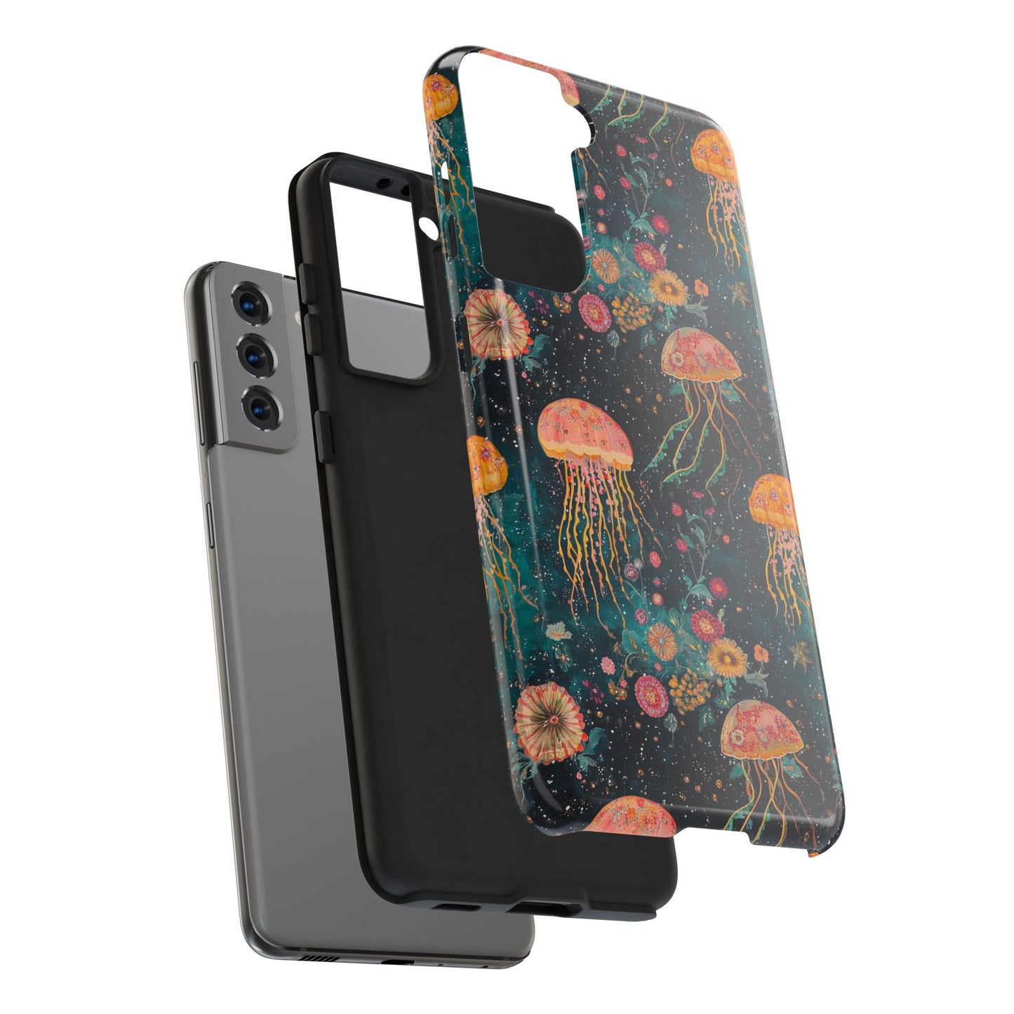 Under the Sea | Jellyfish Phone Cases, Floral Ocean Design, Sea Creature Protective Cover, Unique Tech Accessories, Underwater Theme Gifts, Tough Phone