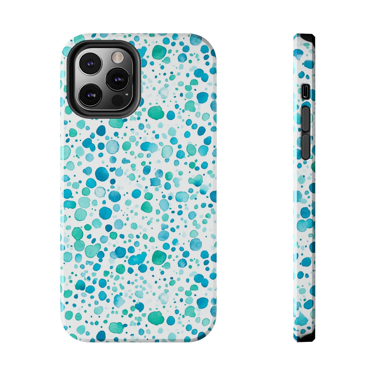 Trendy Spots | Aqua Watercolor Polka Dots Phone Case