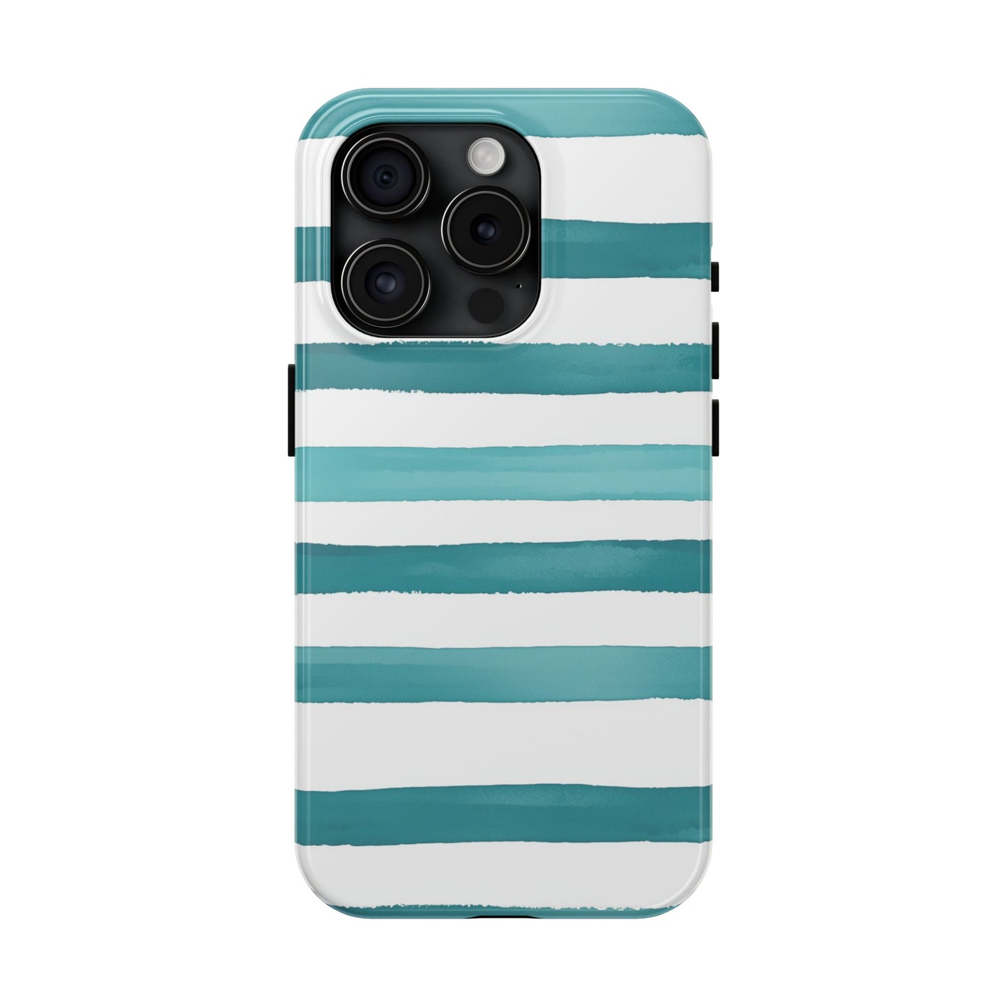 Vibrant Lines | Teal Ocean Striped Tough Phone Case