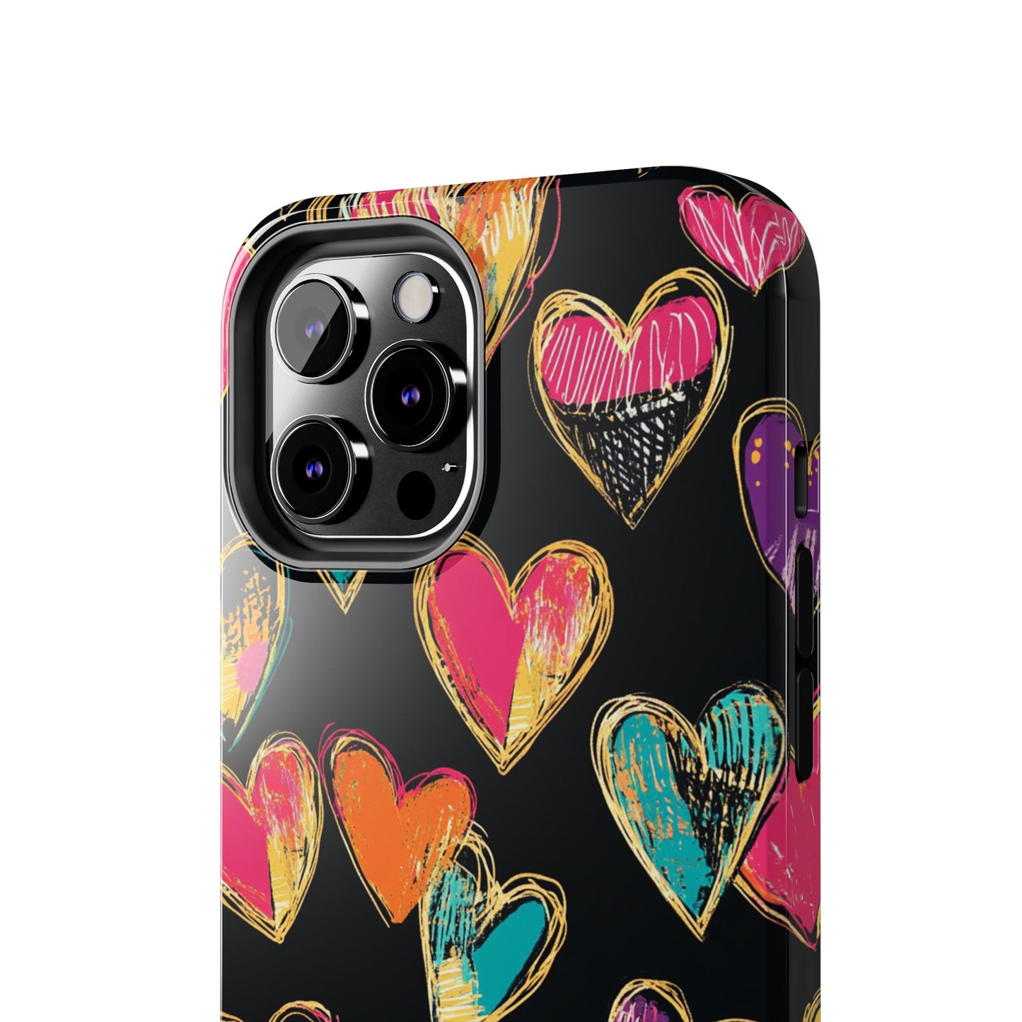 Love is in the Air | Colorful Chalk Hearts Design Phone Case