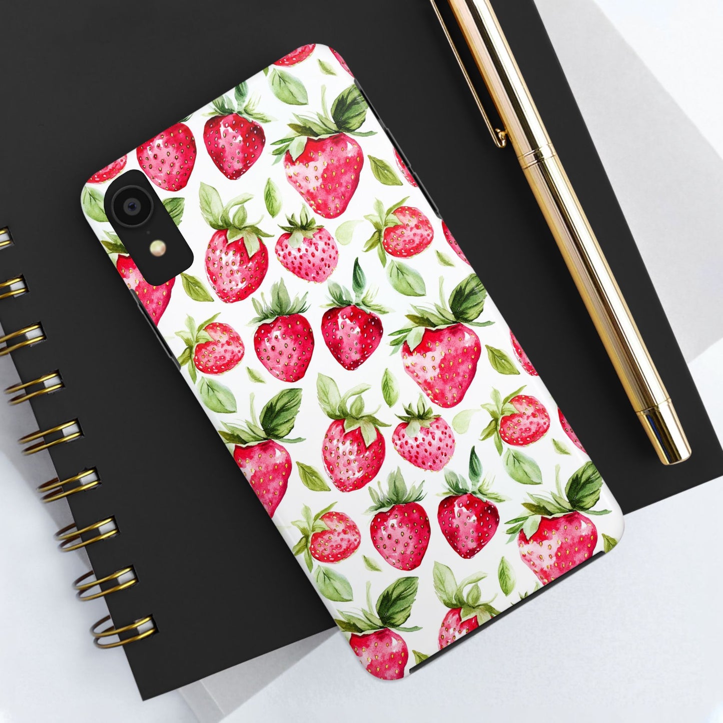 Nature Lover | Strawberry Watercolor Tough Phone Case
