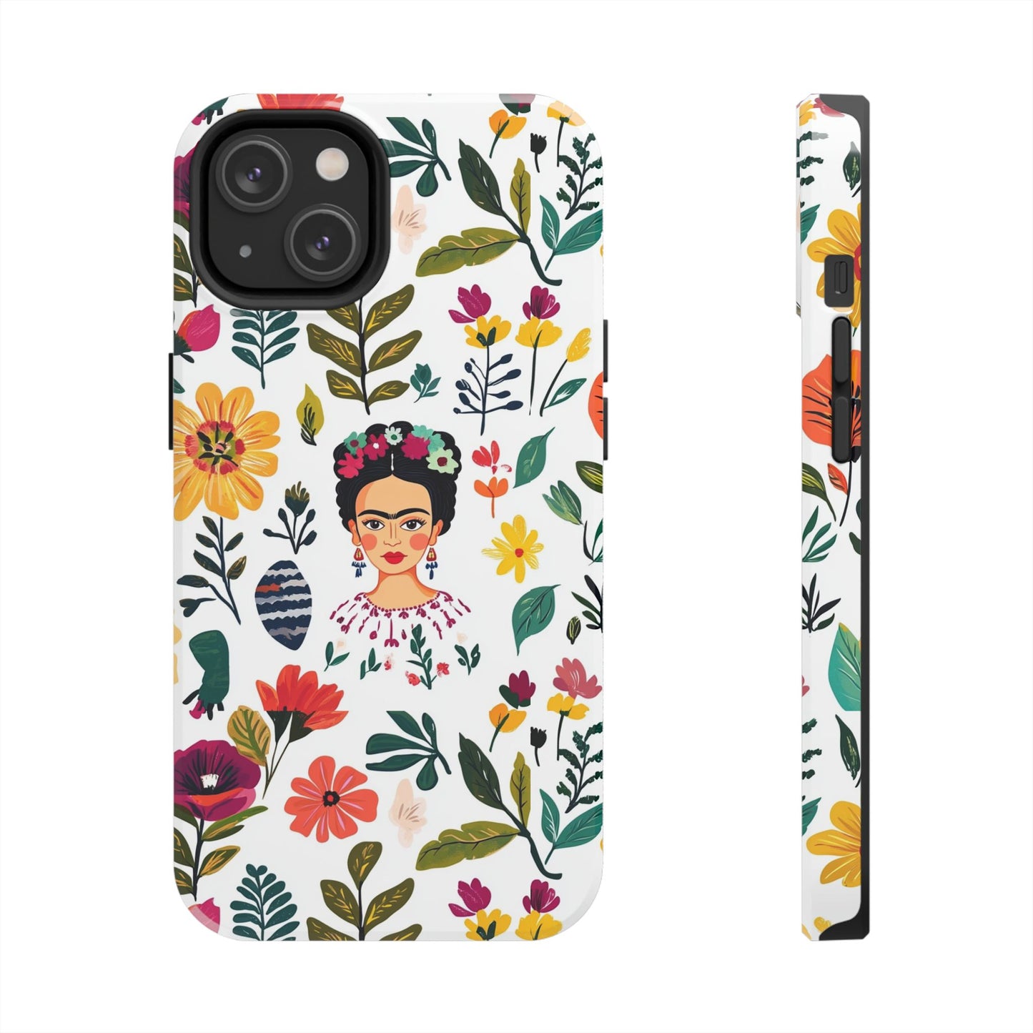 Frida Collection | Frida Kahlo Among Flowers, Colorful Mexican Inspired, Tough Phone Cases, Protective Cell Phone Cover, Hard Shell Phone