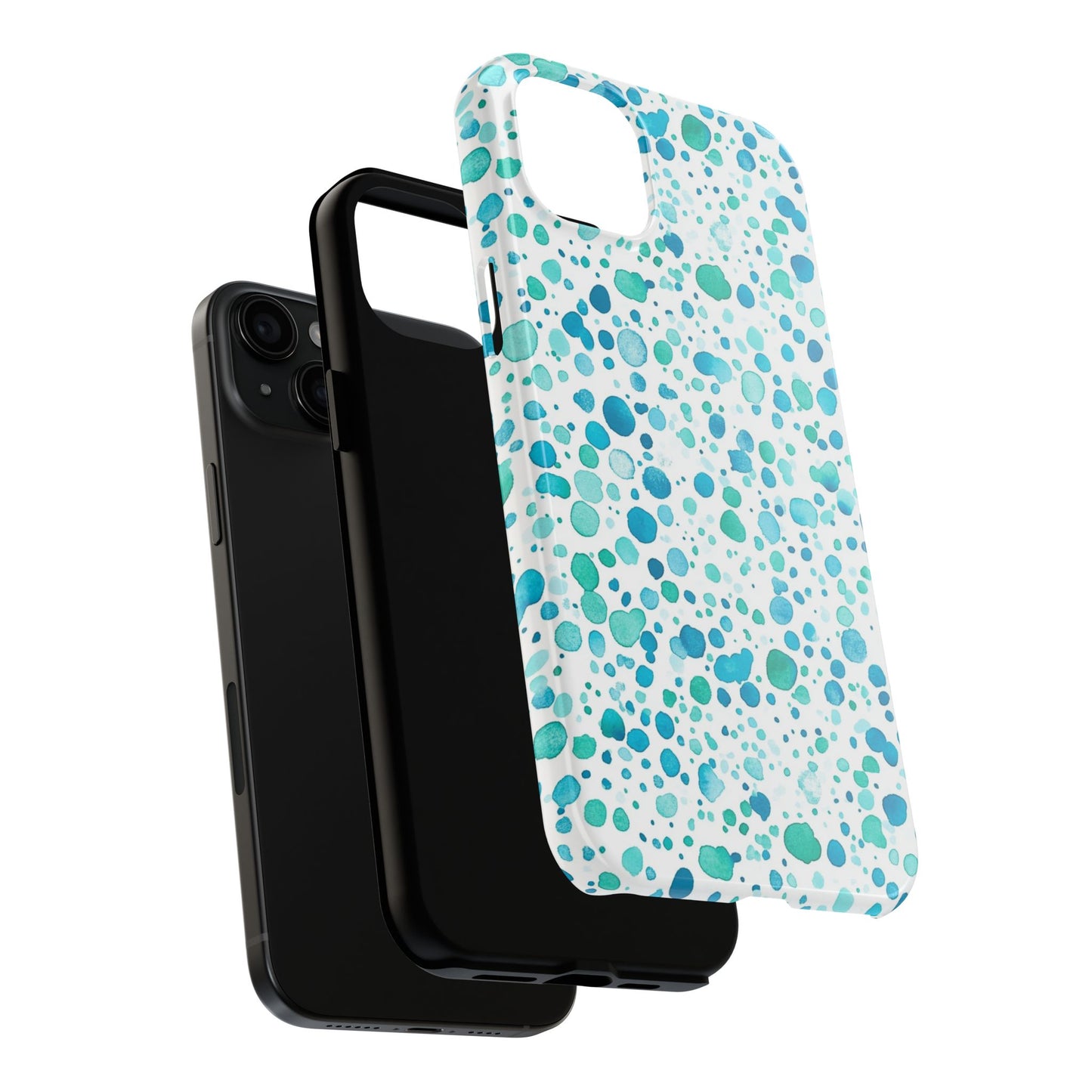Trendy Spots | Aqua Watercolor Polka Dots Phone Case