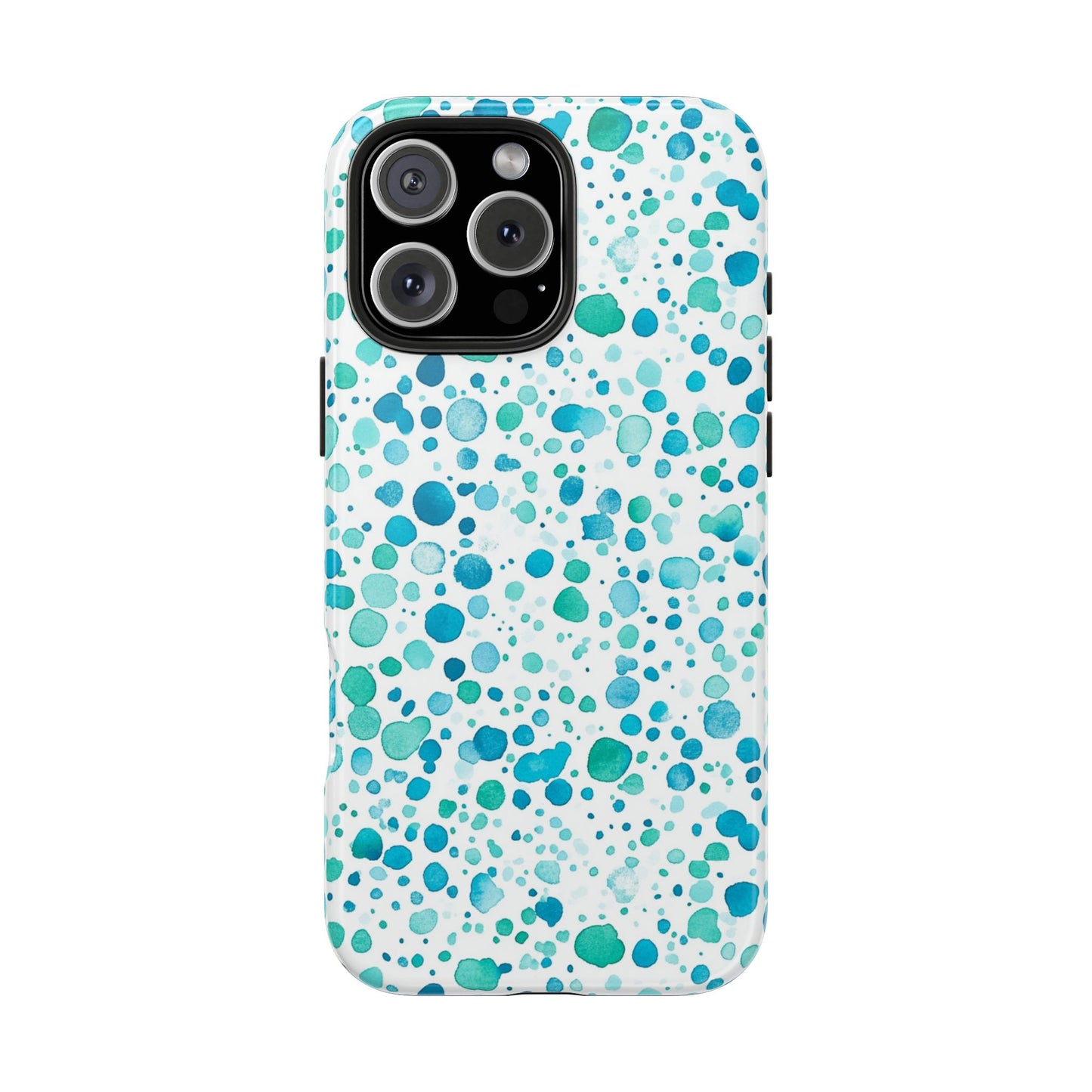Trendy Spots | Aqua Watercolor Polka Dots Phone Case