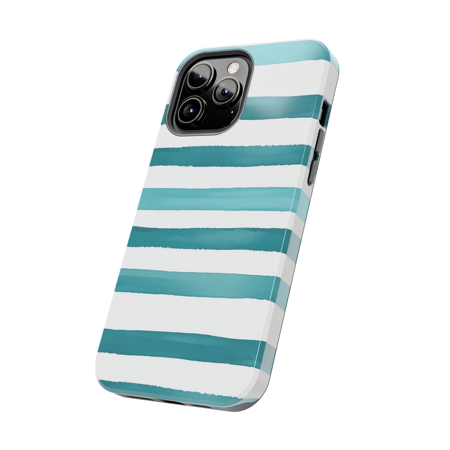 Vibrant Lines | Teal Ocean Striped Tough Phone Case