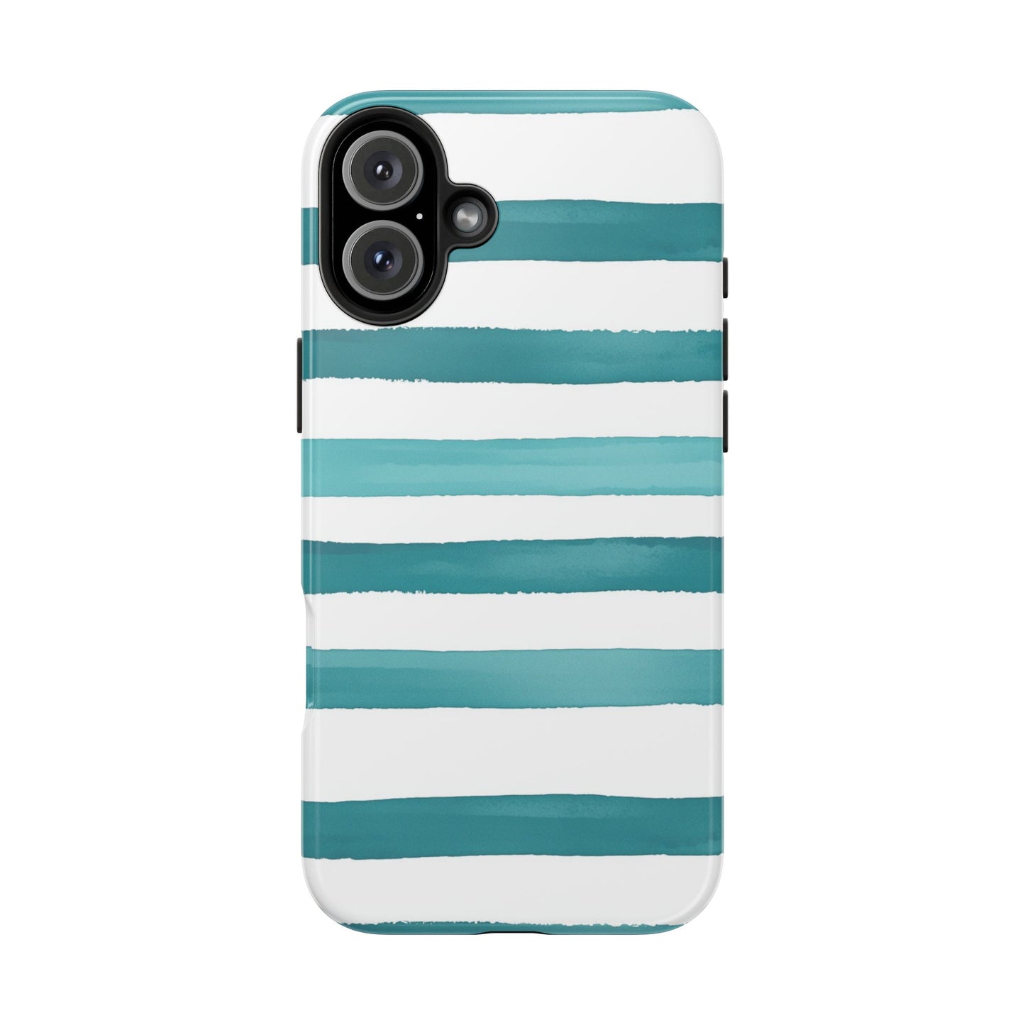 Vibrant Lines | Teal Ocean Striped Tough Phone Case