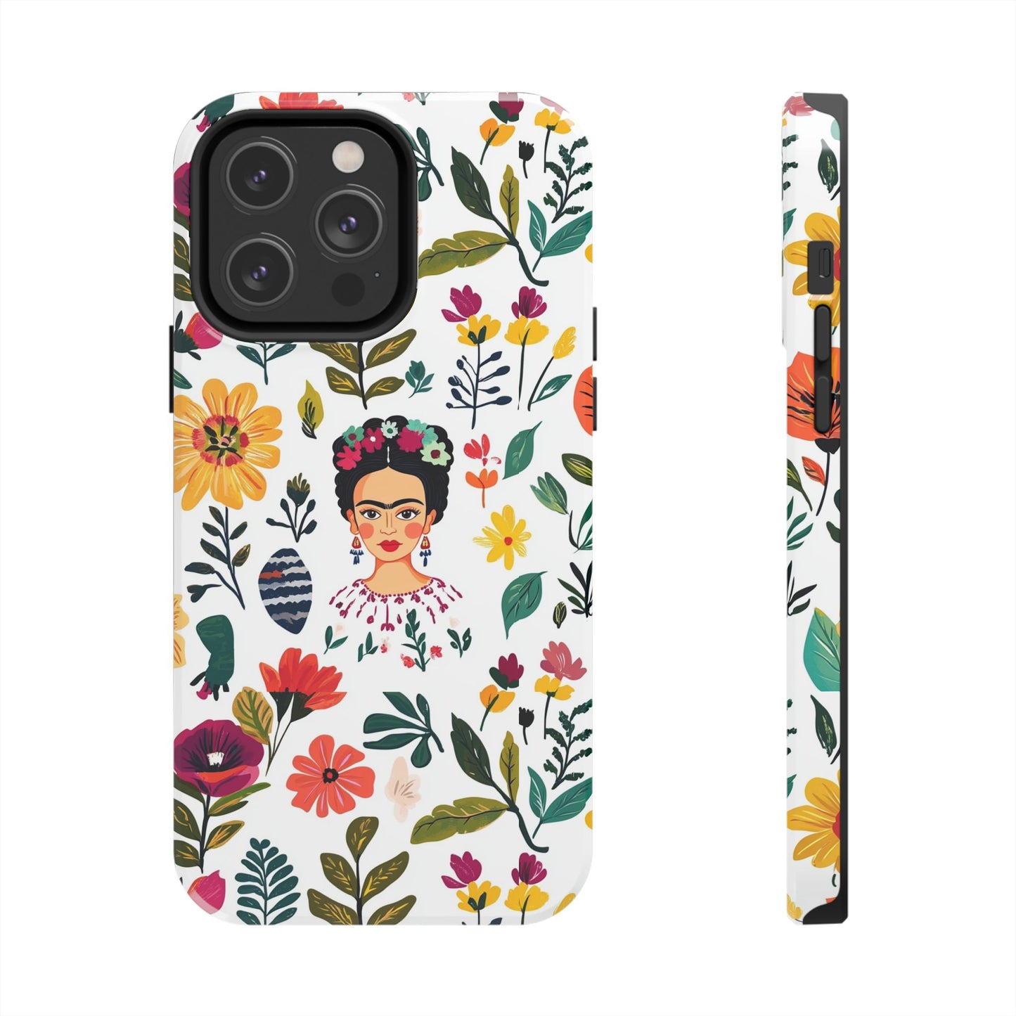 Frida Collection | Frida Kahlo Among Flowers, Colorful Mexican Inspired, Tough Phone Cases, Protective Cell Phone Cover, Hard Shell Phone