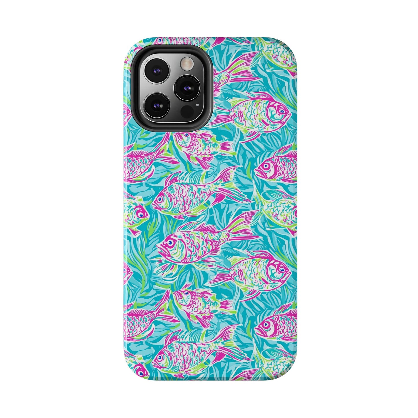 Under the Sea | Colorful Fish Design, Hot Pink Blue Green, Fishing Gifts, Ocean Lover, Marine Life Accessories, Protective Cover