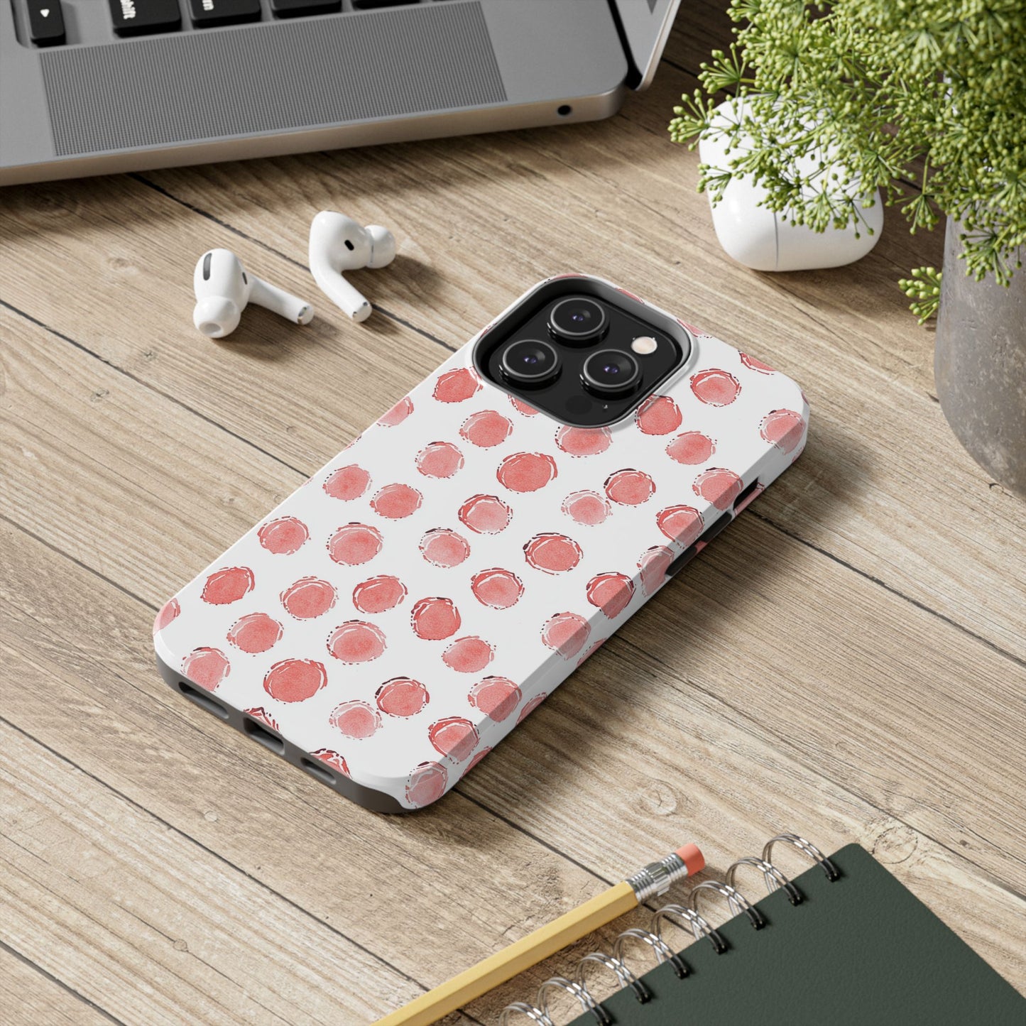Trendy Spots | Pink Polka Dot Tough Phone Case