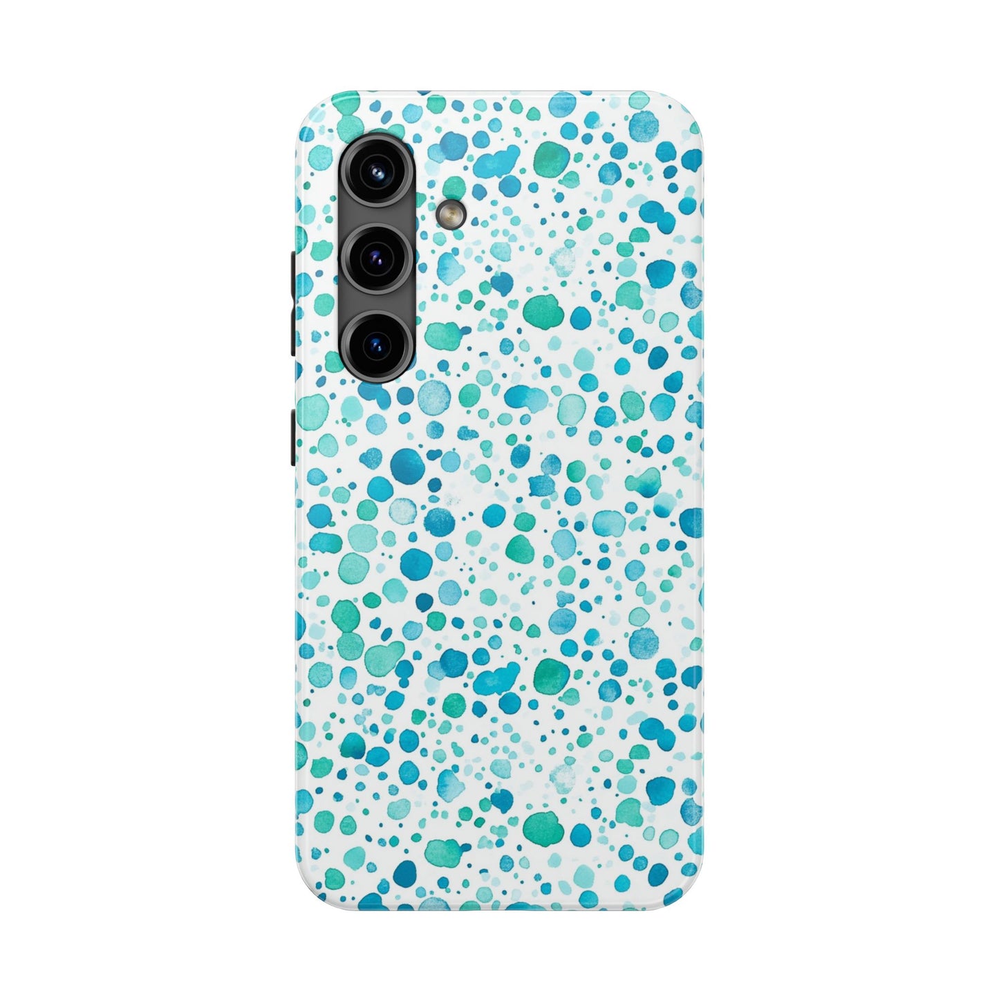 Trendy Spots | Aqua Watercolor Polka Dots Phone Case