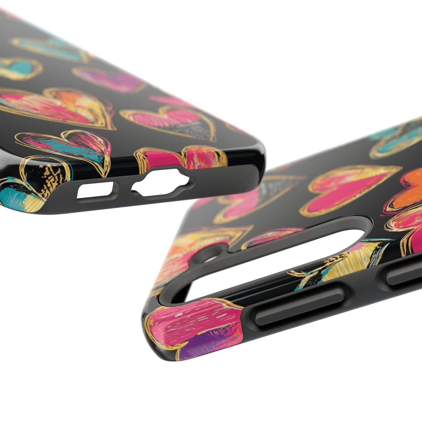 Love is in the Air | Colorful Chalk Hearts Design Phone Case