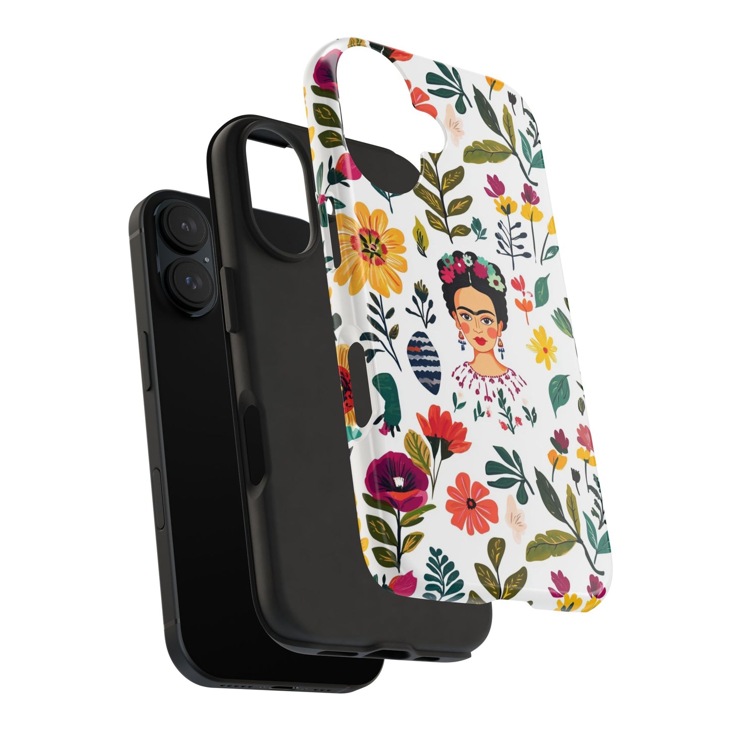 Frida Collection | Frida Kahlo Among Flowers, Colorful Mexican Inspired, Tough Phone Cases, Protective Cell Phone Cover, Hard Shell Phone