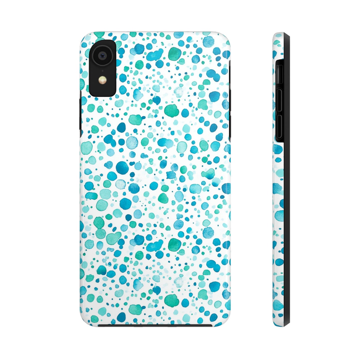 Trendy Spots | Aqua Watercolor Polka Dots Phone Case