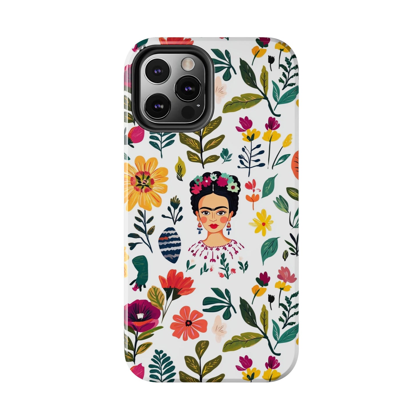 Frida Collection | Frida Kahlo Among Flowers, Colorful Mexican Inspired, Tough Phone Cases, Protective Cell Phone Cover, Hard Shell Phone