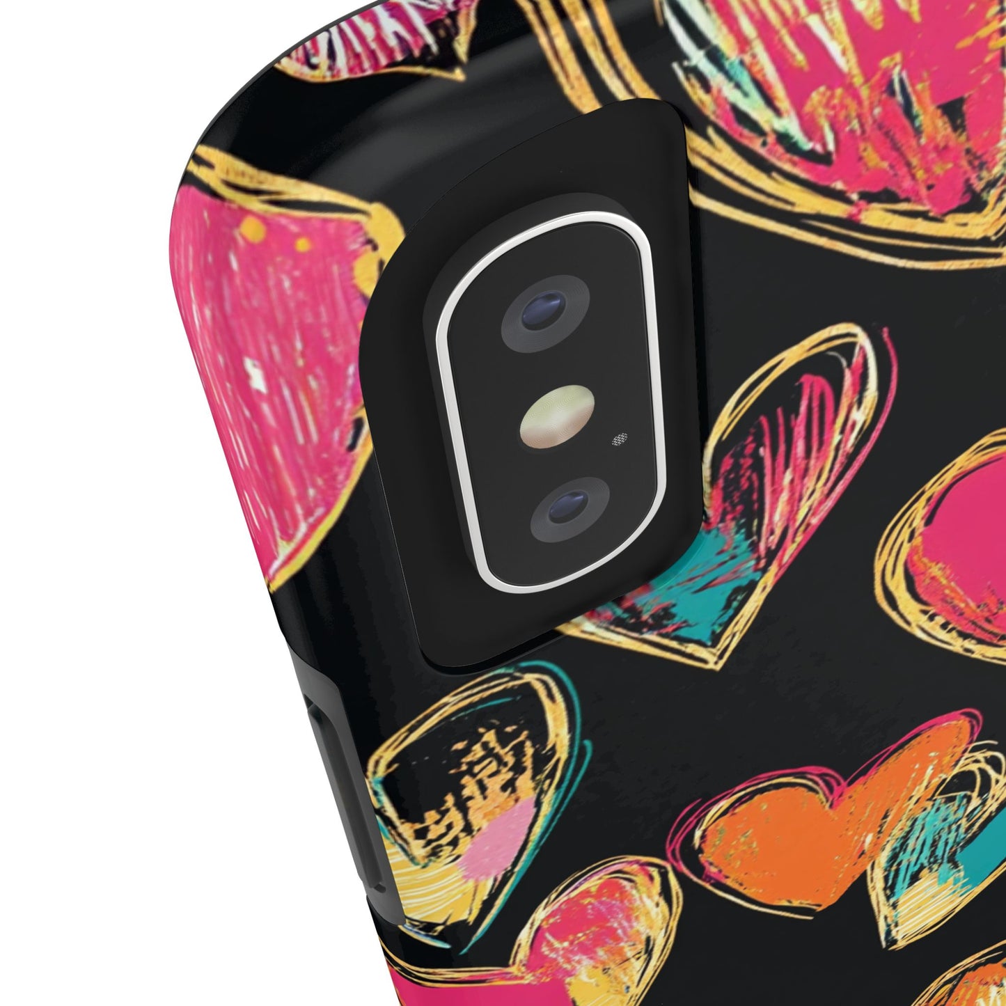 Love is in the Air | Colorful Chalk Hearts Design Phone Case