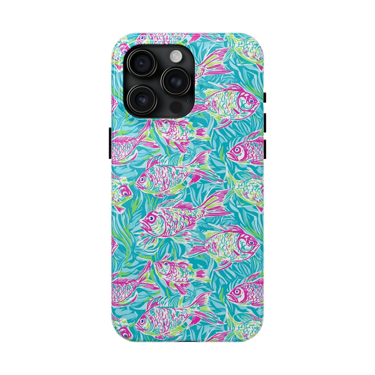 Under the Sea | Colorful Fish Design, Hot Pink Blue Green, Fishing Gifts, Ocean Lover, Marine Life Accessories, Protective Cover