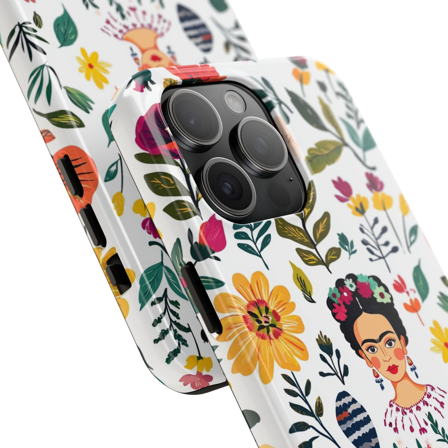 Frida Collection | Frida Kahlo Among Flowers, Colorful Mexican Inspired, Tough Phone Cases, Protective Cell Phone Cover, Hard Shell Phone