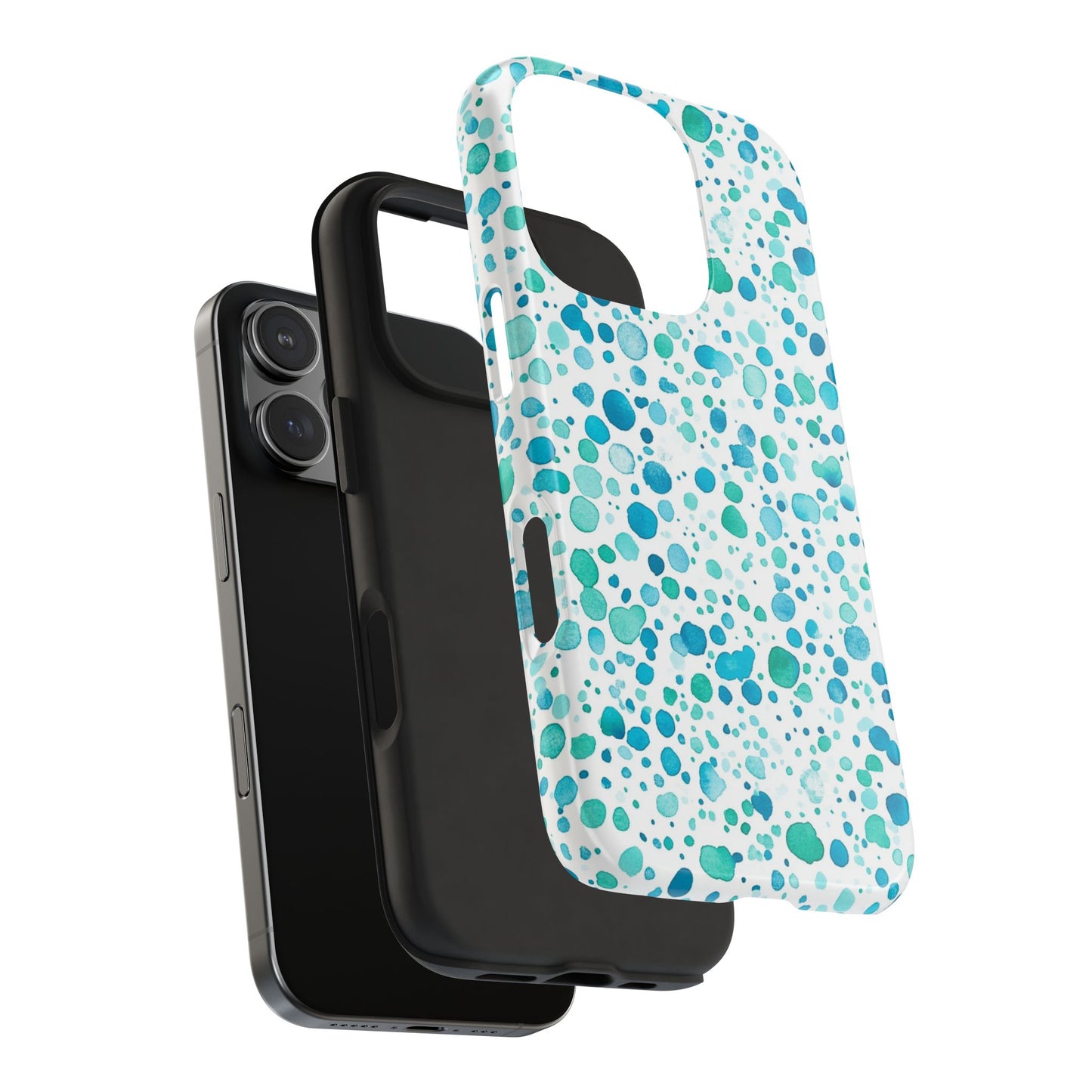 Trendy Spots | Aqua Watercolor Polka Dots Phone Case
