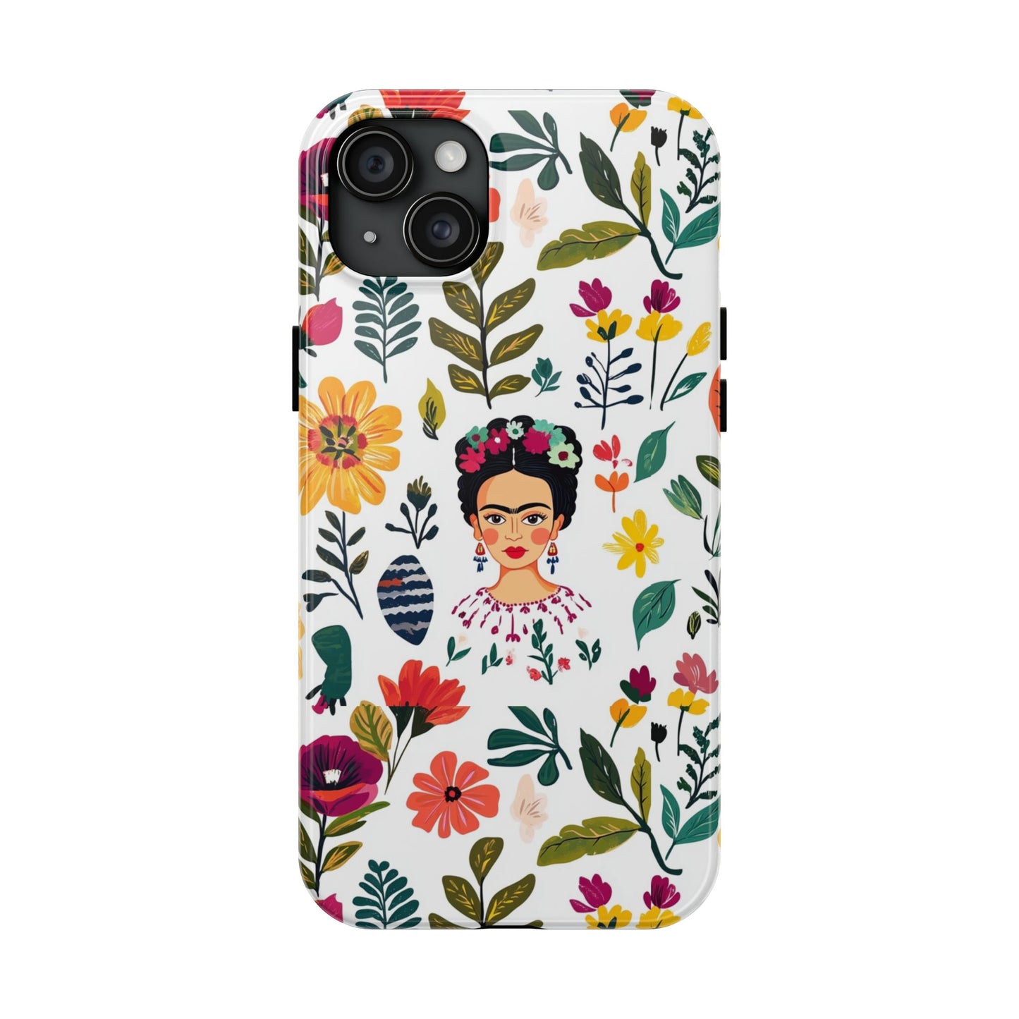 Frida Collection | Frida Kahlo Among Flowers, Colorful Mexican Inspired, Tough Phone Cases, Protective Cell Phone Cover, Hard Shell Phone