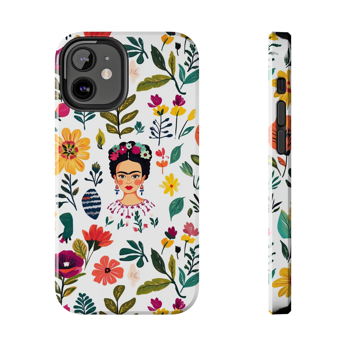 Frida Collection | Frida Kahlo Among Flowers, Colorful Mexican Inspired, Tough Phone Cases, Protective Cell Phone Cover, Hard Shell Phone