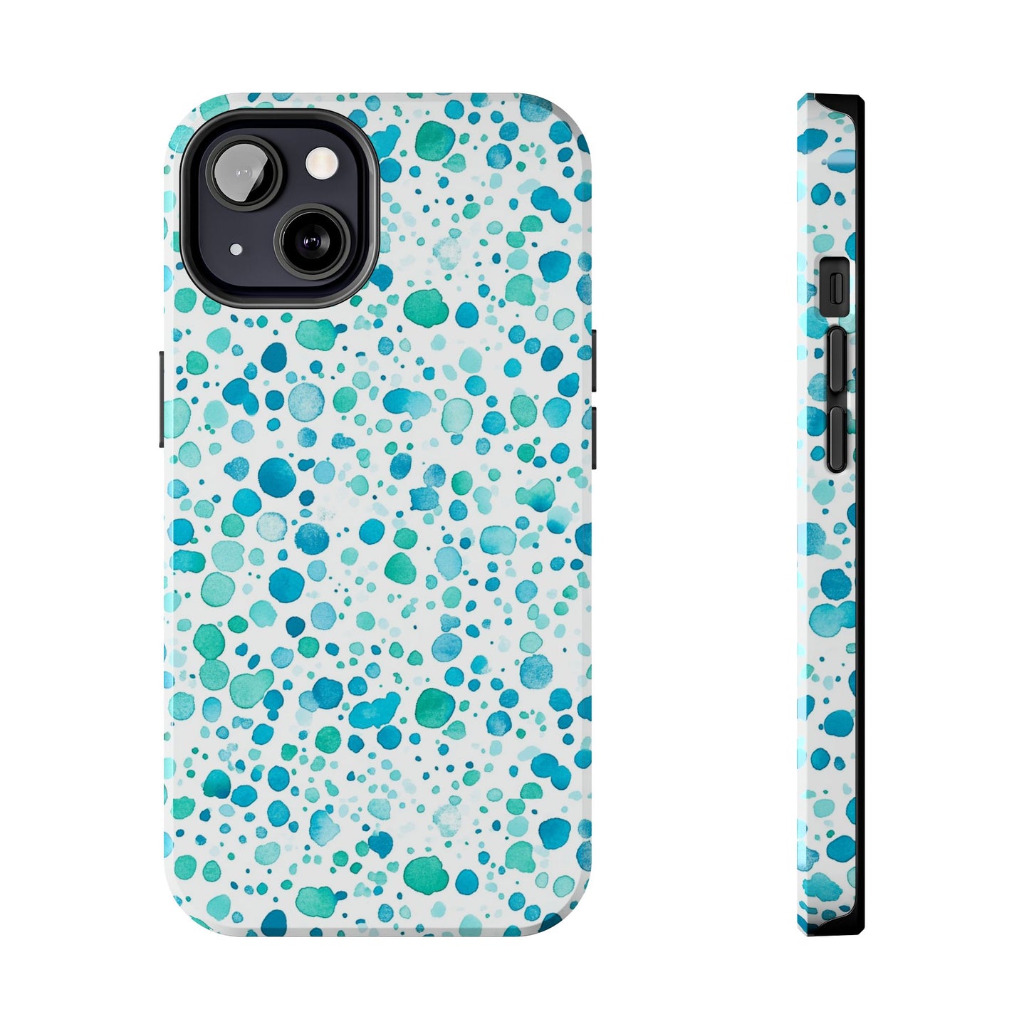 Trendy Spots | Aqua Watercolor Polka Dots Phone Case