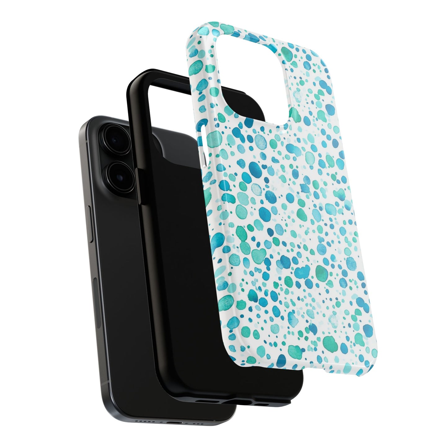 Trendy Spots | Aqua Watercolor Polka Dots Phone Case