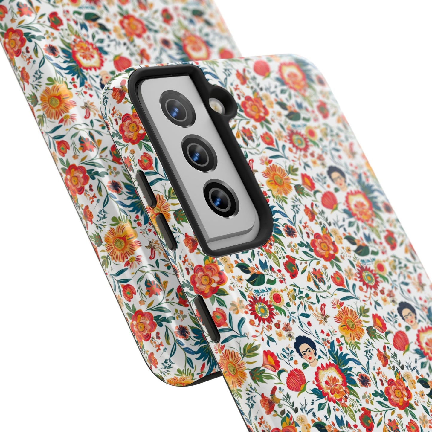 Frida Collection | Colorful Frida Kahlo Tough Phone Case for iPhone, Protective Case, Hard Shell Cover, Shockproof Case, Flower Pattern, Floral Design