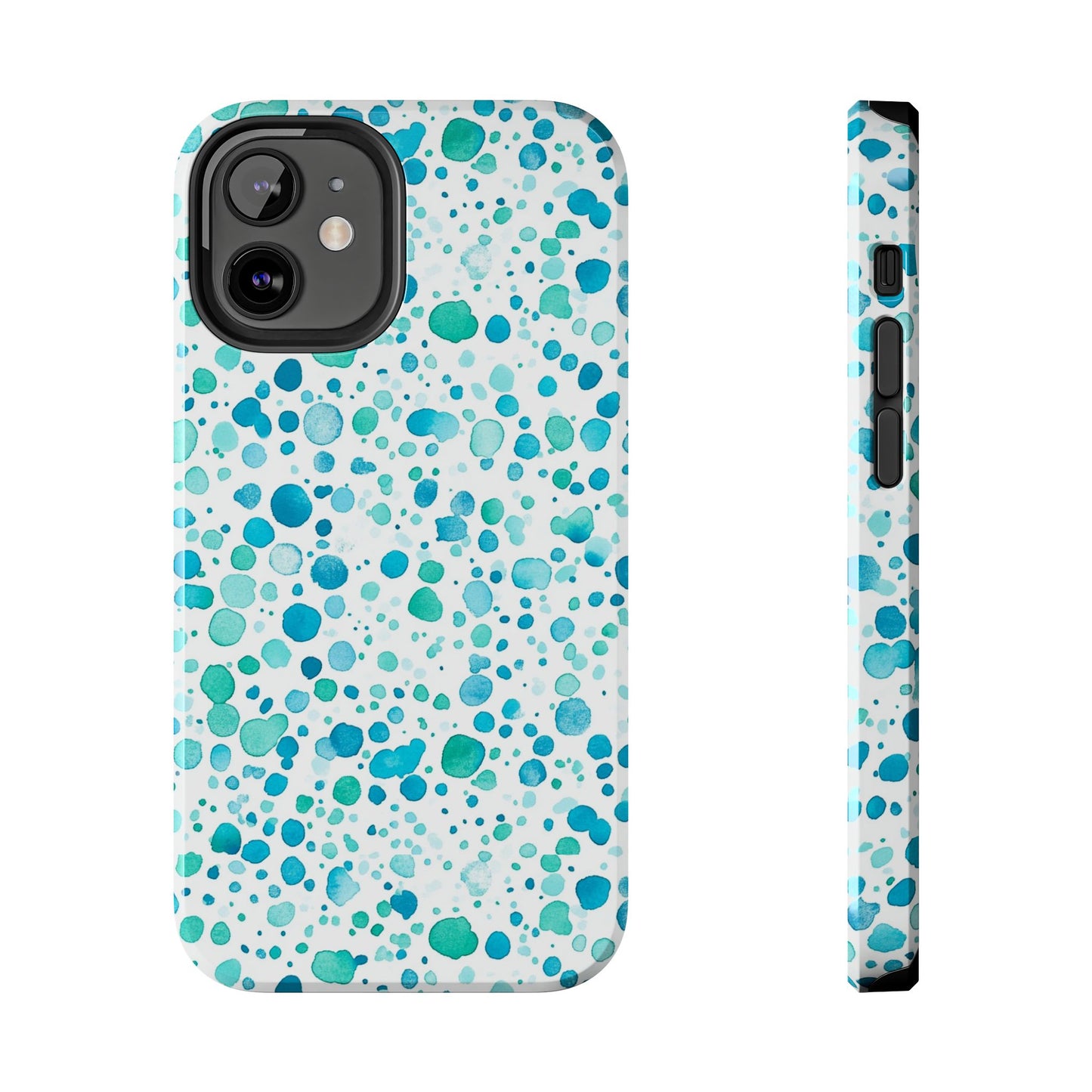 Trendy Spots | Aqua Watercolor Polka Dots Phone Case