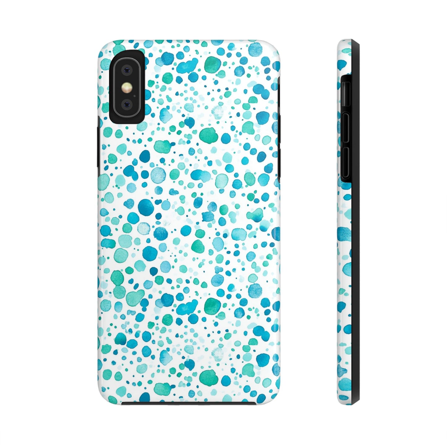 Trendy Spots | Aqua Watercolor Polka Dots Phone Case