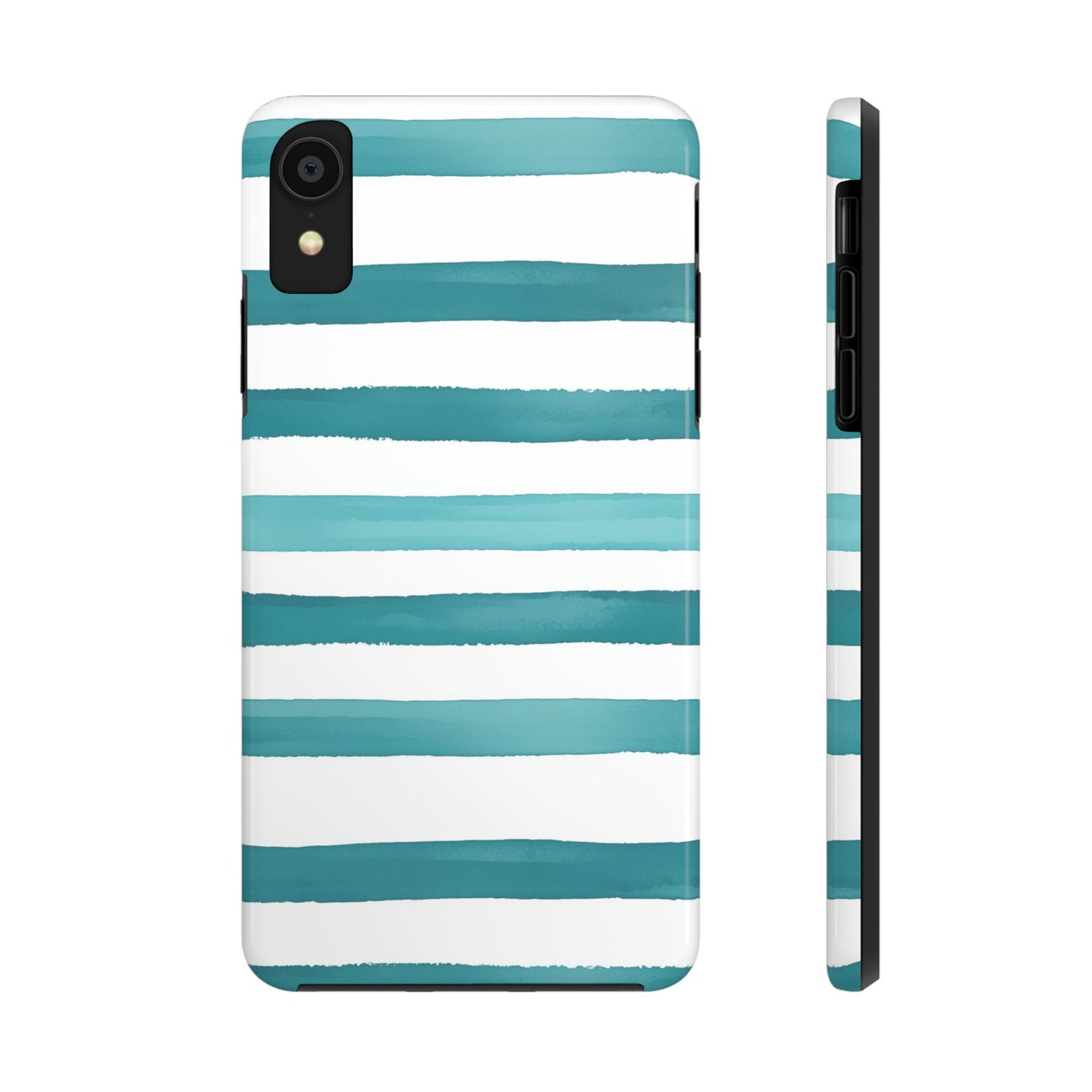 Vibrant Lines | Teal Ocean Striped Tough Phone Case