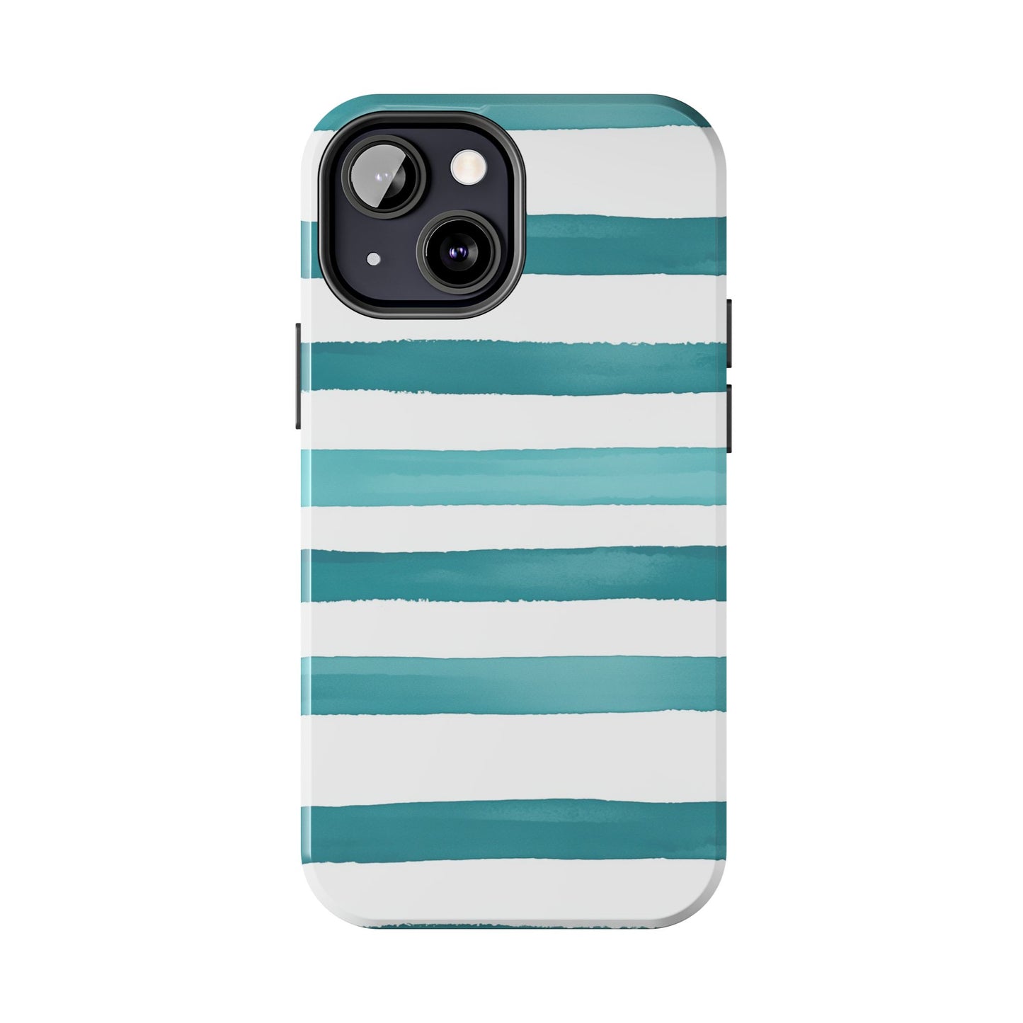 Vibrant Lines | Teal Ocean Striped Tough Phone Case