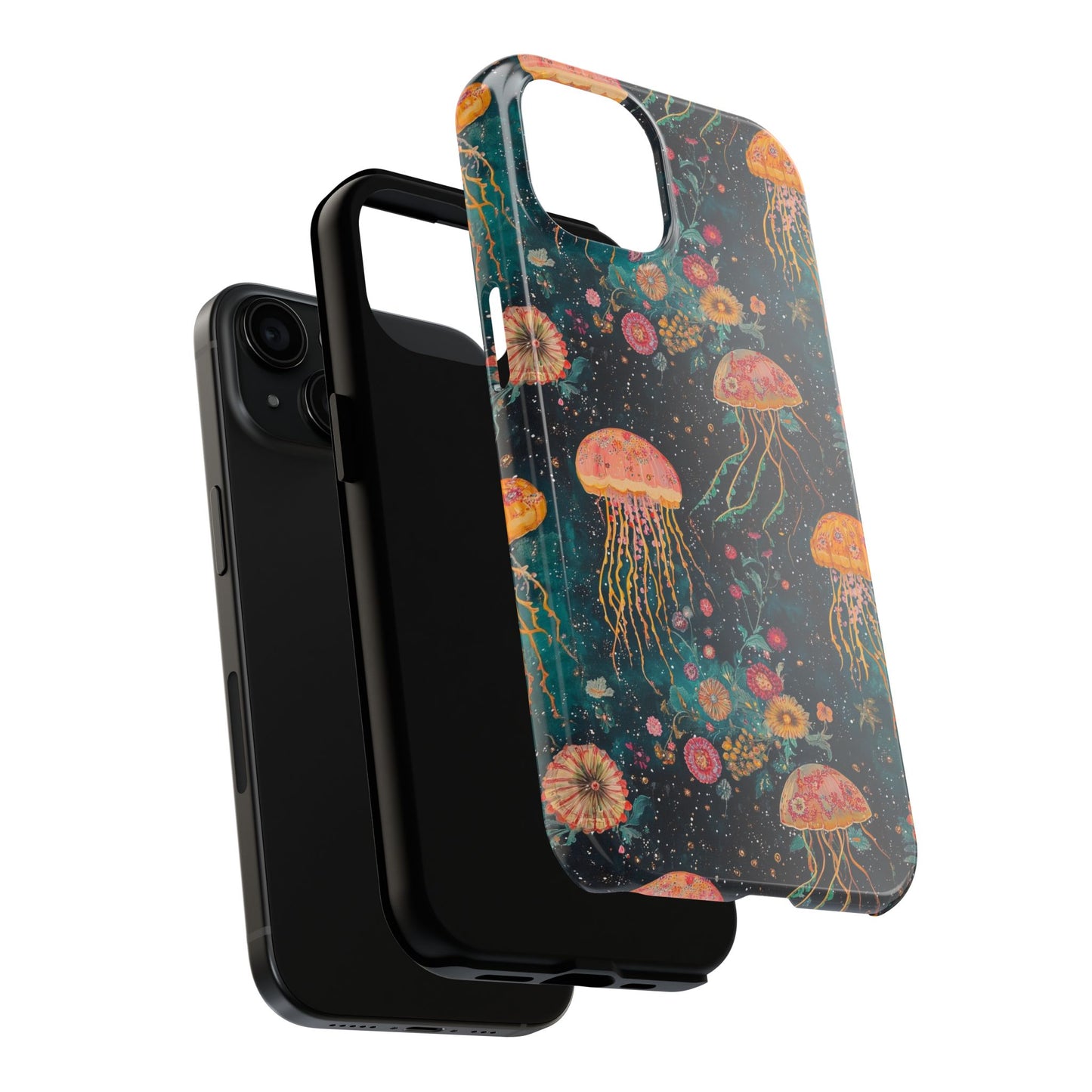 Under the Sea | Jellyfish Phone Cases, Floral Ocean Design, Sea Creature Protective Cover, Unique Tech Accessories, Underwater Theme Gifts, Tough Phone