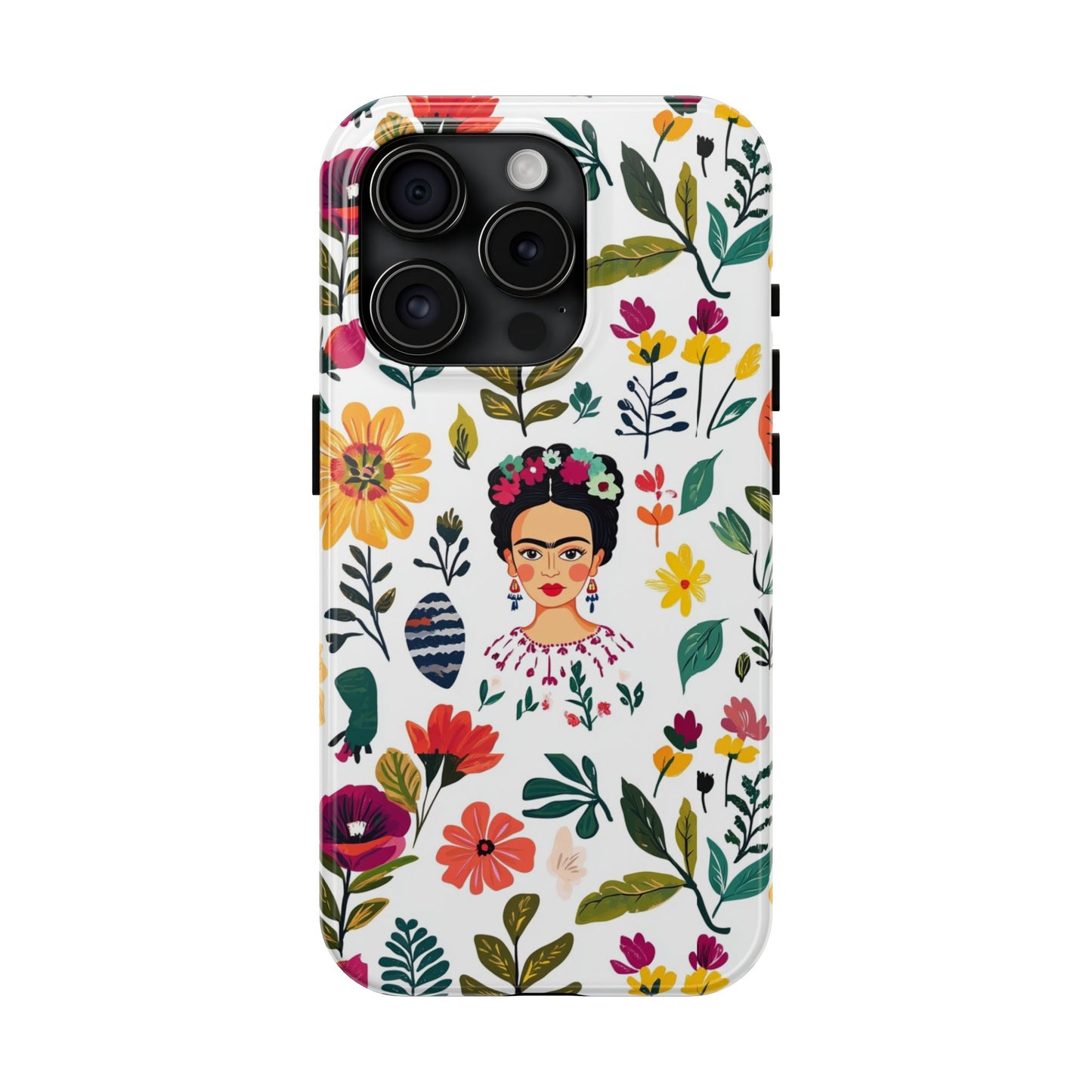 Frida Collection | Frida Kahlo Among Flowers, Colorful Mexican Inspired, Tough Phone Cases, Protective Cell Phone Cover, Hard Shell Phone