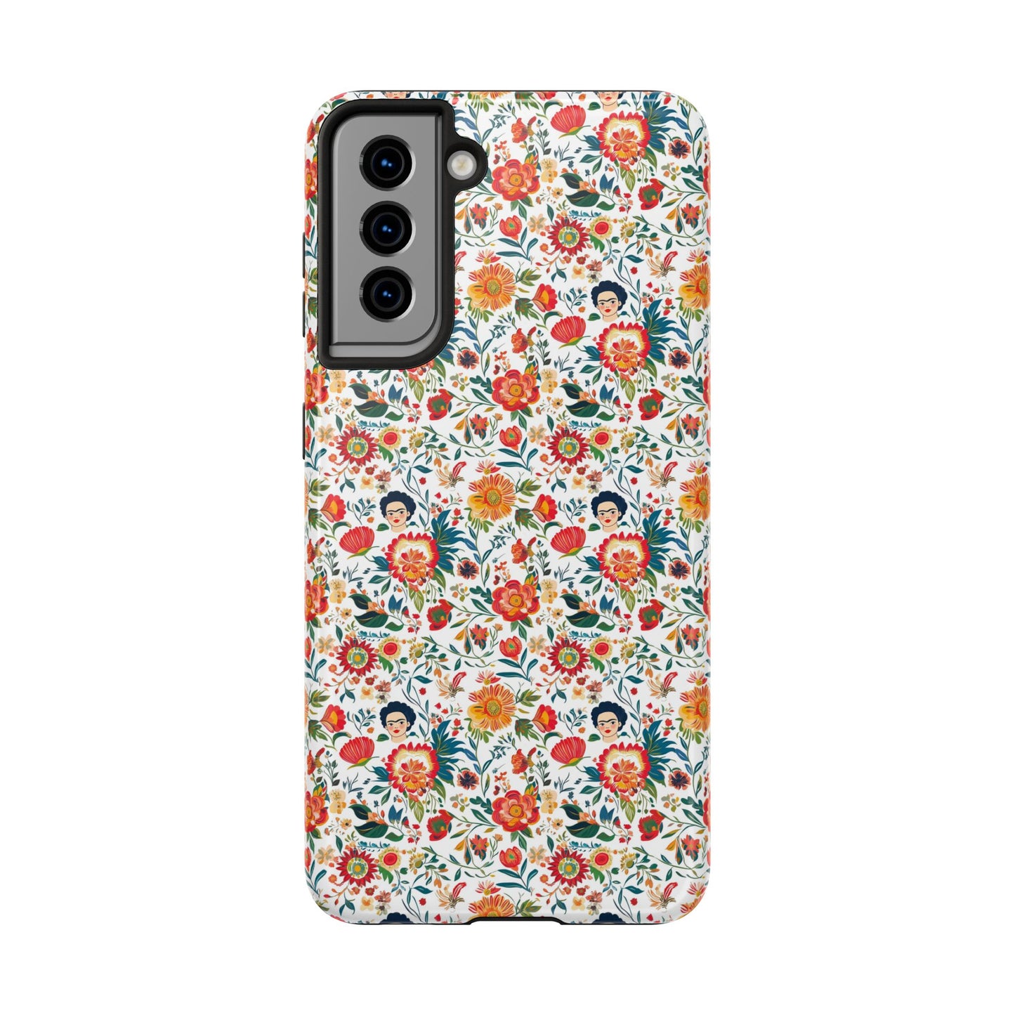 Frida Collection | Colorful Frida Kahlo Tough Phone Case for iPhone, Protective Case, Hard Shell Cover, Shockproof Case, Flower Pattern, Floral Design